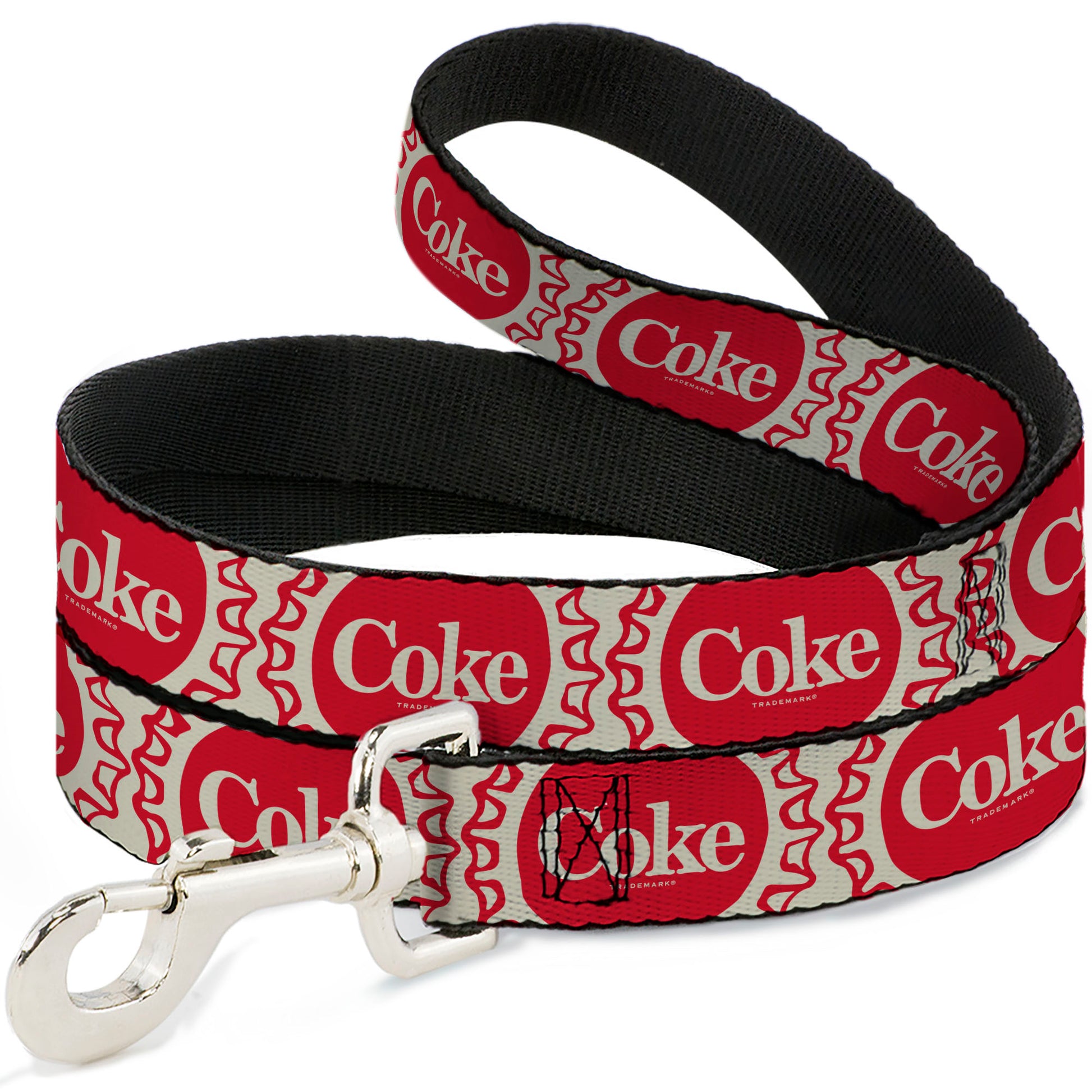 Dog Leash - Vintage COKE Bottle Caps White/Red Dog Leashes Coca-Cola