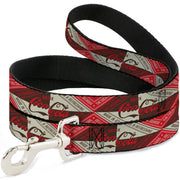 Dog Leash - DRINK COCA-COLA Coke Diamond Blocks Red/Brown/Beige Dog Leashes Coca-Cola