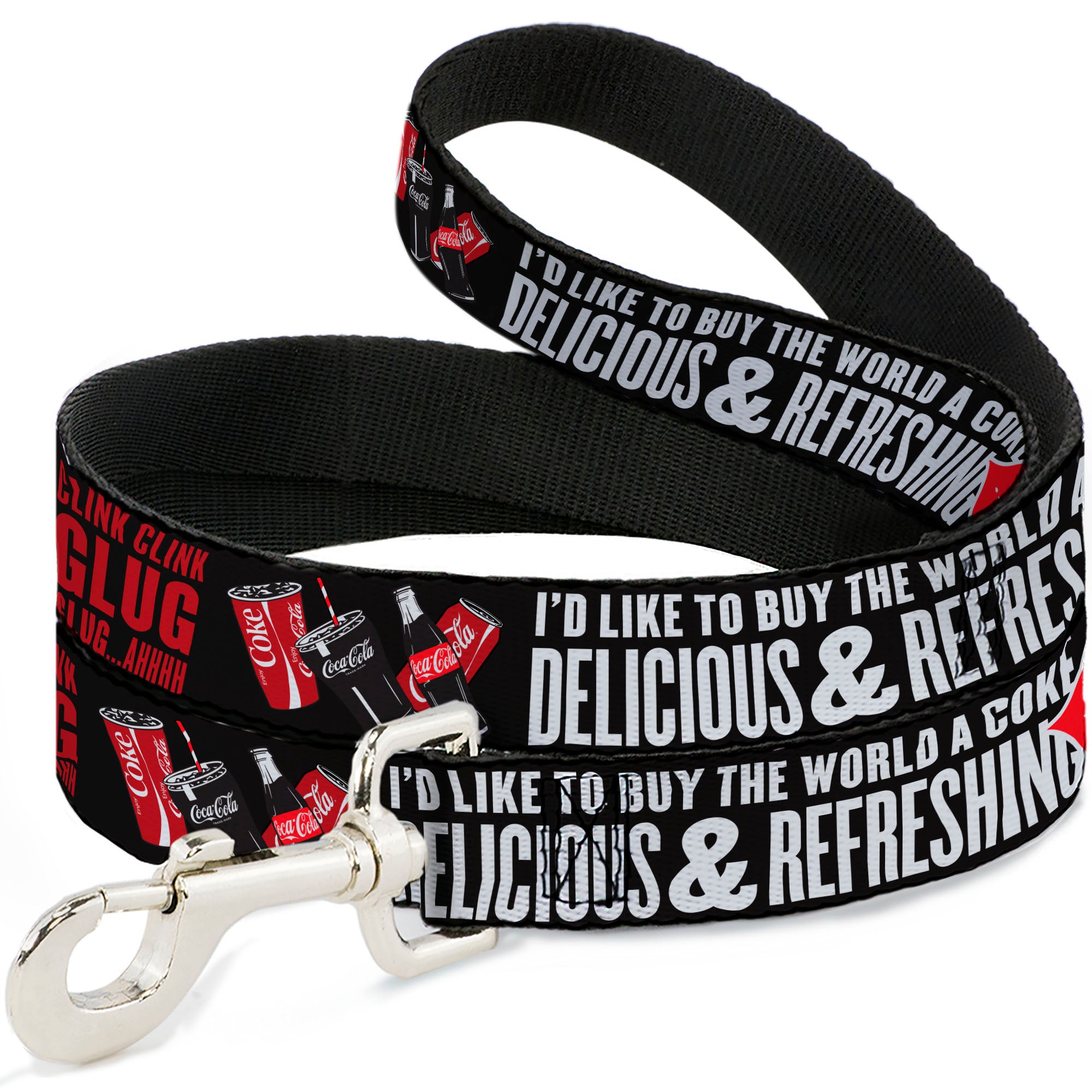 Dog Leash - Coca-Cola ENJOY COKE IT'S THE REAL THING Kiss Black/White/Red Dog Leashes Coca-Cola