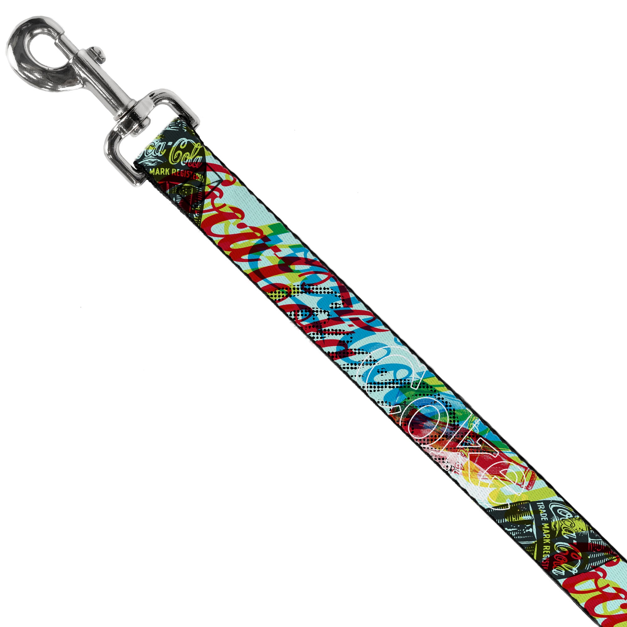 Dog Leash - COCA-COLA COKE Logos and Bottle Pop Art Multi Color Dog Leashes Coca-Cola