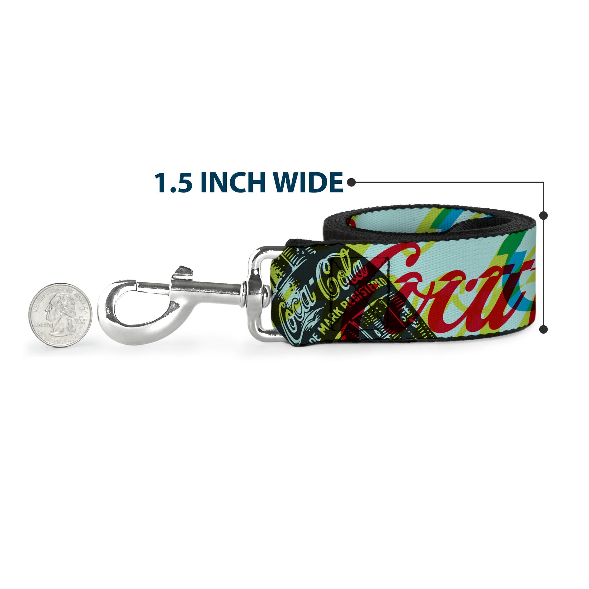 Dog Leash - COCA-COLA COKE Logos and Bottle Pop Art Multi Color Dog Leashes Coca-Cola