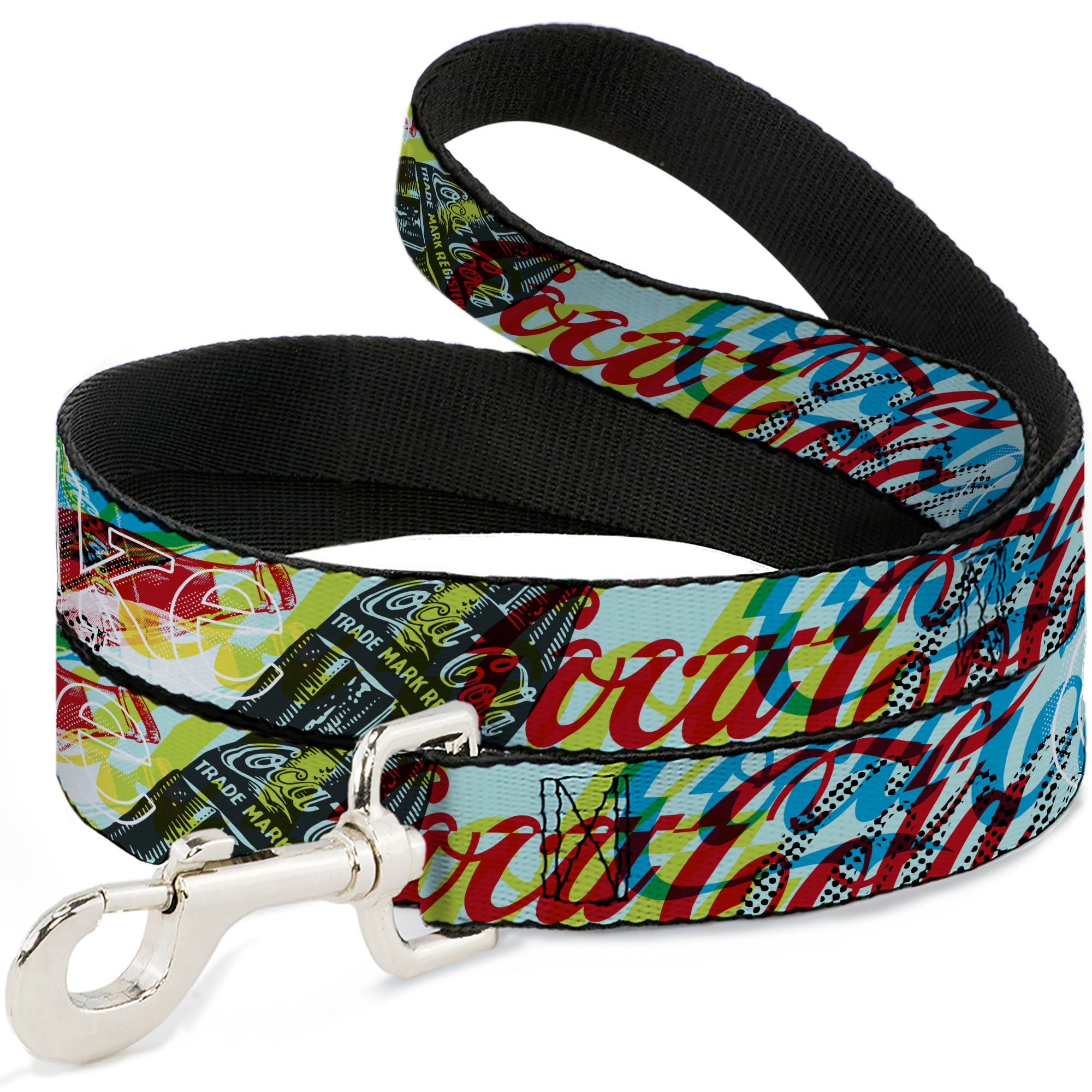 Dog Leash - COCA-COLA COKE Logos and Bottle Pop Art Multi Color Dog Leashes Coca-Cola