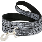 Dog Leash - Coca-Cola ENJOY REFRESH Can and Bottle Grays/White/Black Dog Leashes Coca-Cola