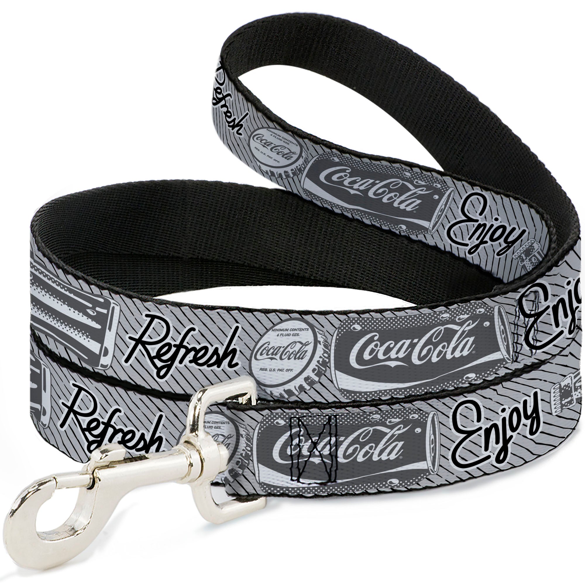 Dog Leash - Coca-Cola ENJOY REFRESH Can and Bottle Grays/White/Black Dog Leashes Coca-Cola