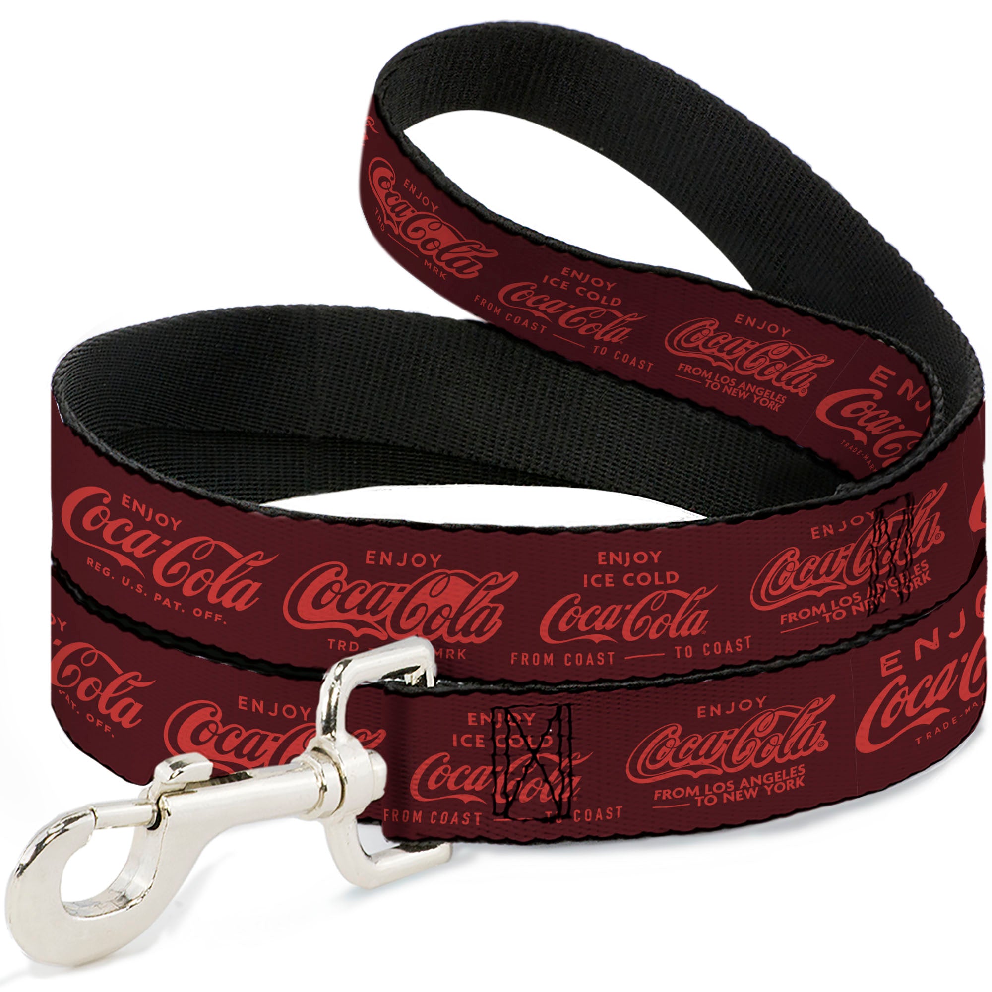 Dog Leash - ENJOY COCA-COLA Logos Brown/Red Dog Leashes Coca-Cola