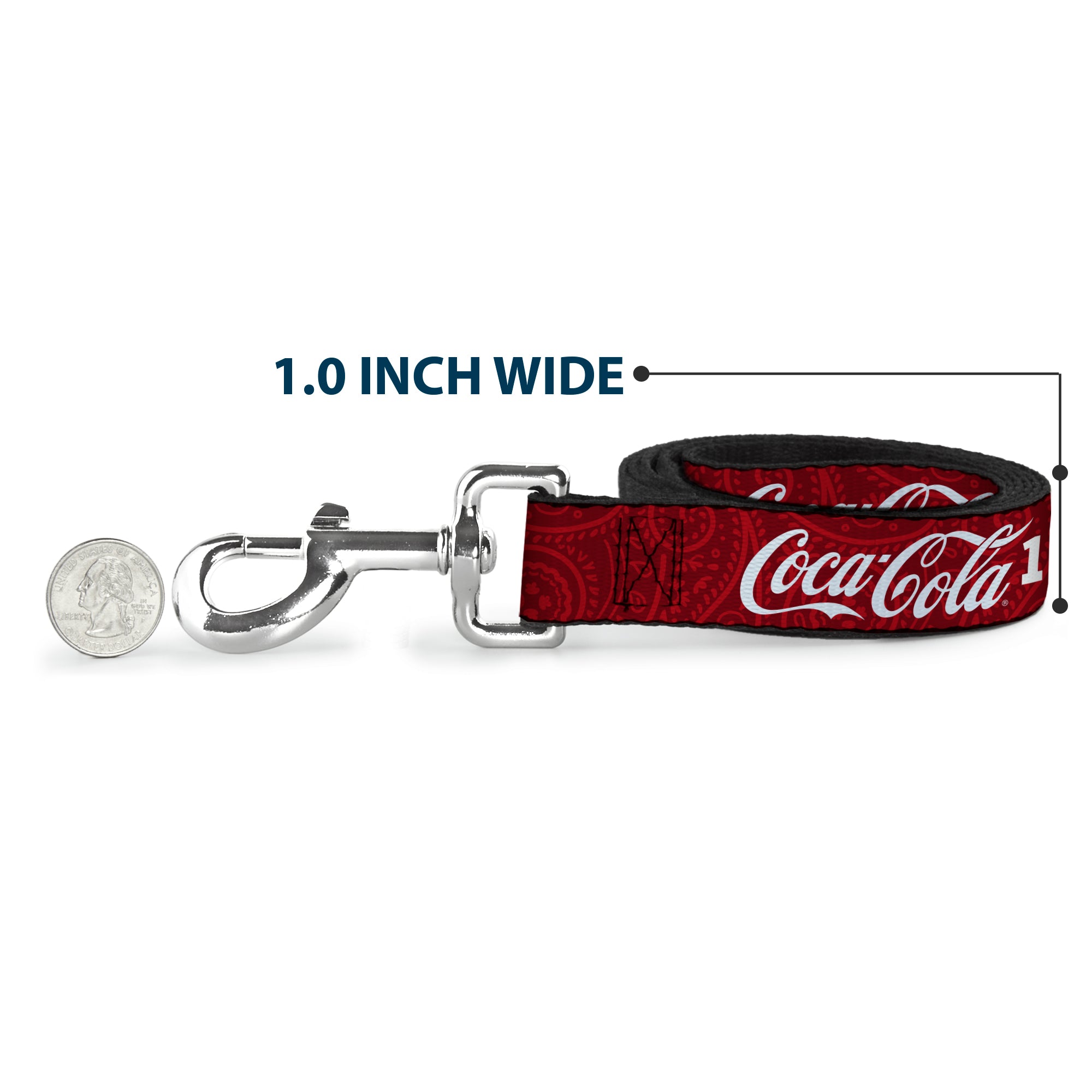 Dog Leash - COCA-COLA 1886 Script Logo Blues/White/Red Dog Leashes Coca-Cola