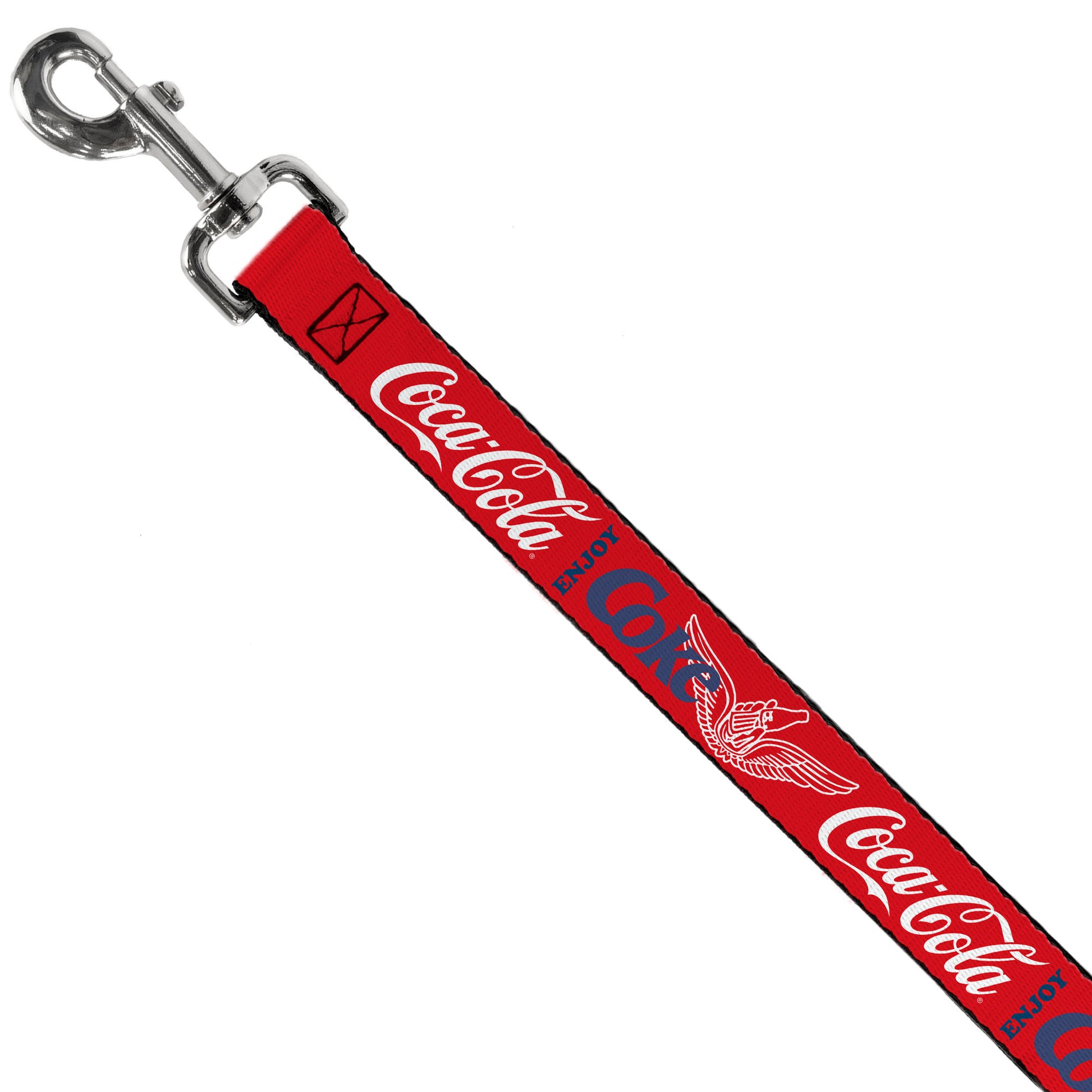 Dog Leash - COCA-COLA ENJOY COKE Bottle in Hand Wings Logo Red/White/Blue Dog Leashes Coca-Cola