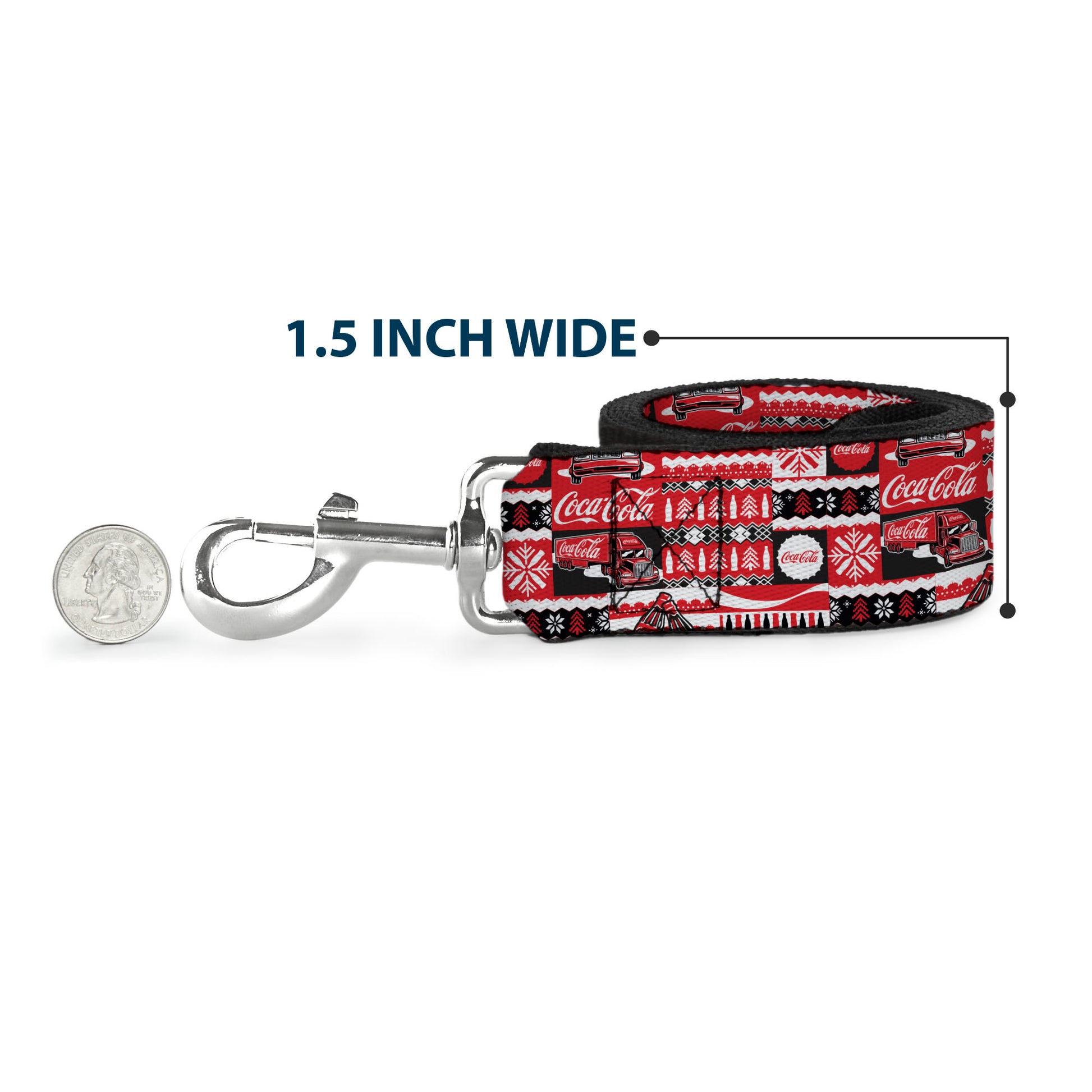 Dog Leash - Coca-Cola Holiday Bottle Caps and Truck Red/White/Black Dog Leashes Coca-Cola