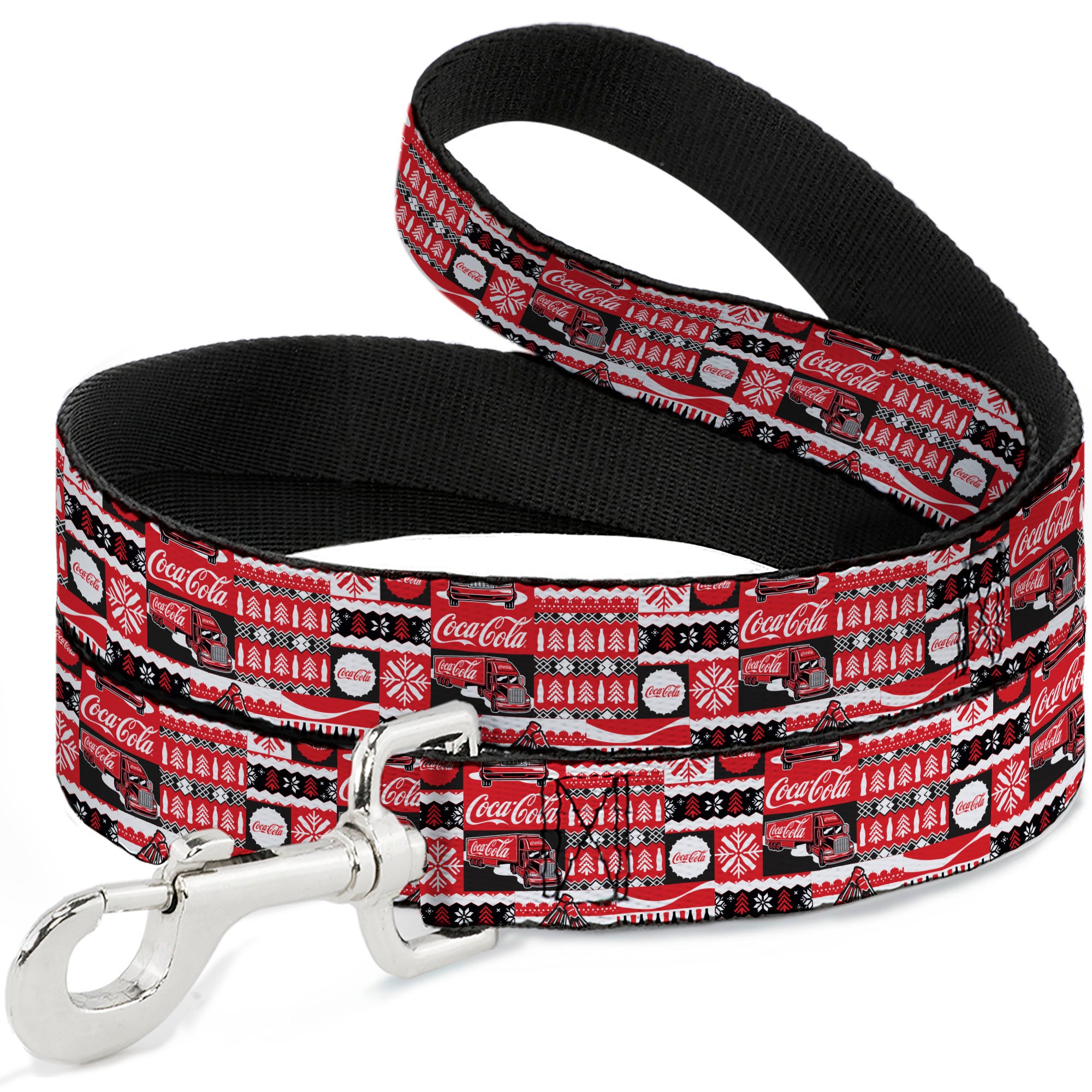 Dog Leash - Coca-Cola Holiday Bottle Caps and Truck Red/White/Black Dog Leashes Coca-Cola