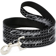 Dog Leash - CHALLENGER Repeat w/Text Black/White Dog Leashes Dodge