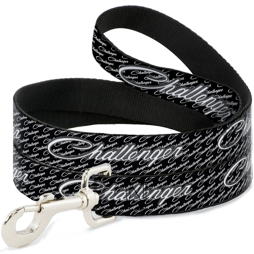 Dog Leash - CHALLENGER Repeat w/Text Black/White Dog Leashes Dodge