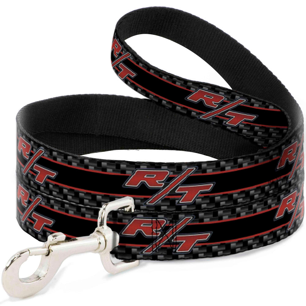 Dog Leash - Dodge Challenger R/T Emblem/Carbon Fiber Stripe Grays/Black/Red Dog Leashes Dodge