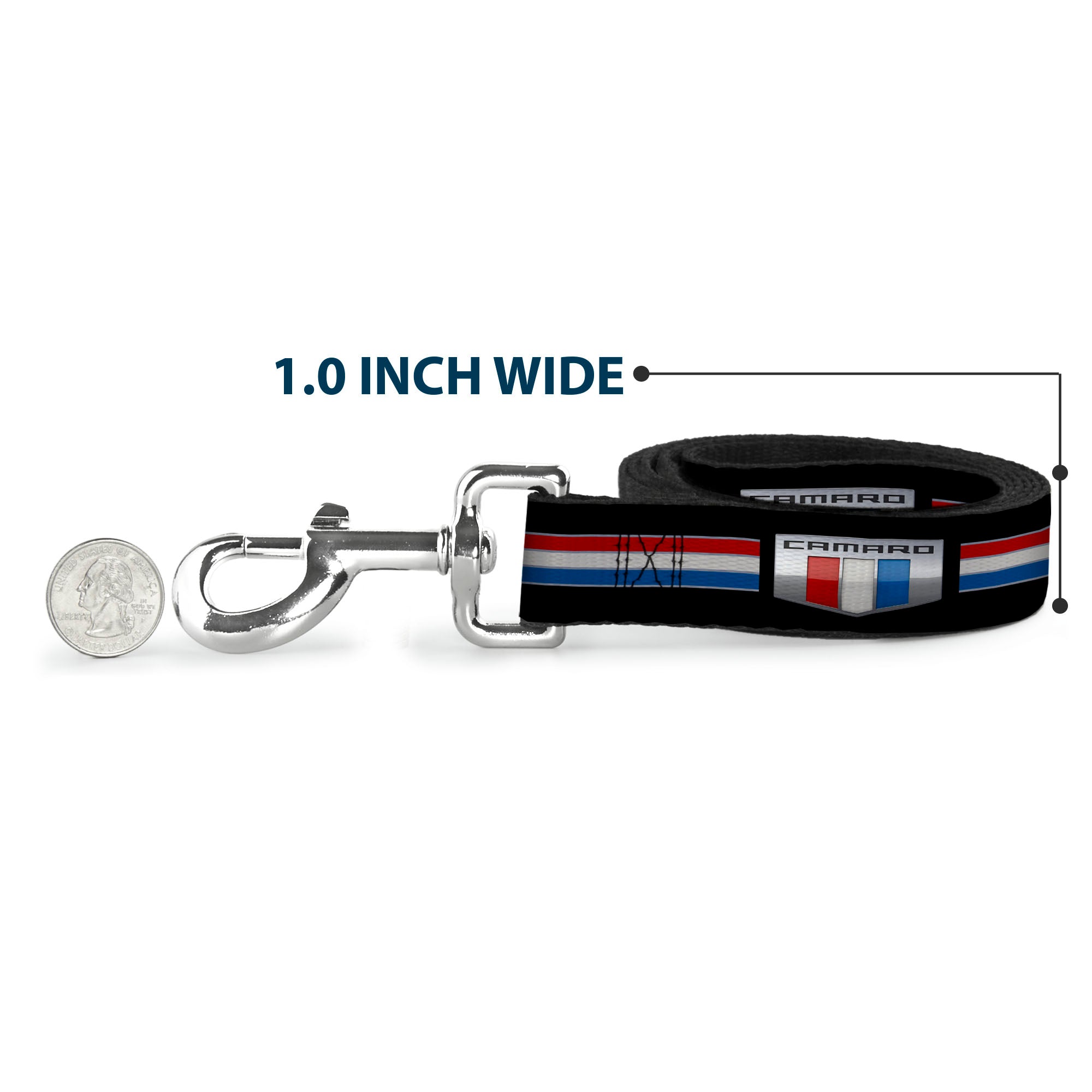 Dog Leash - CAMARO Six Badge/Stripe Black/Silver/Red/White/Blue Dog Leashes GM General Motors
