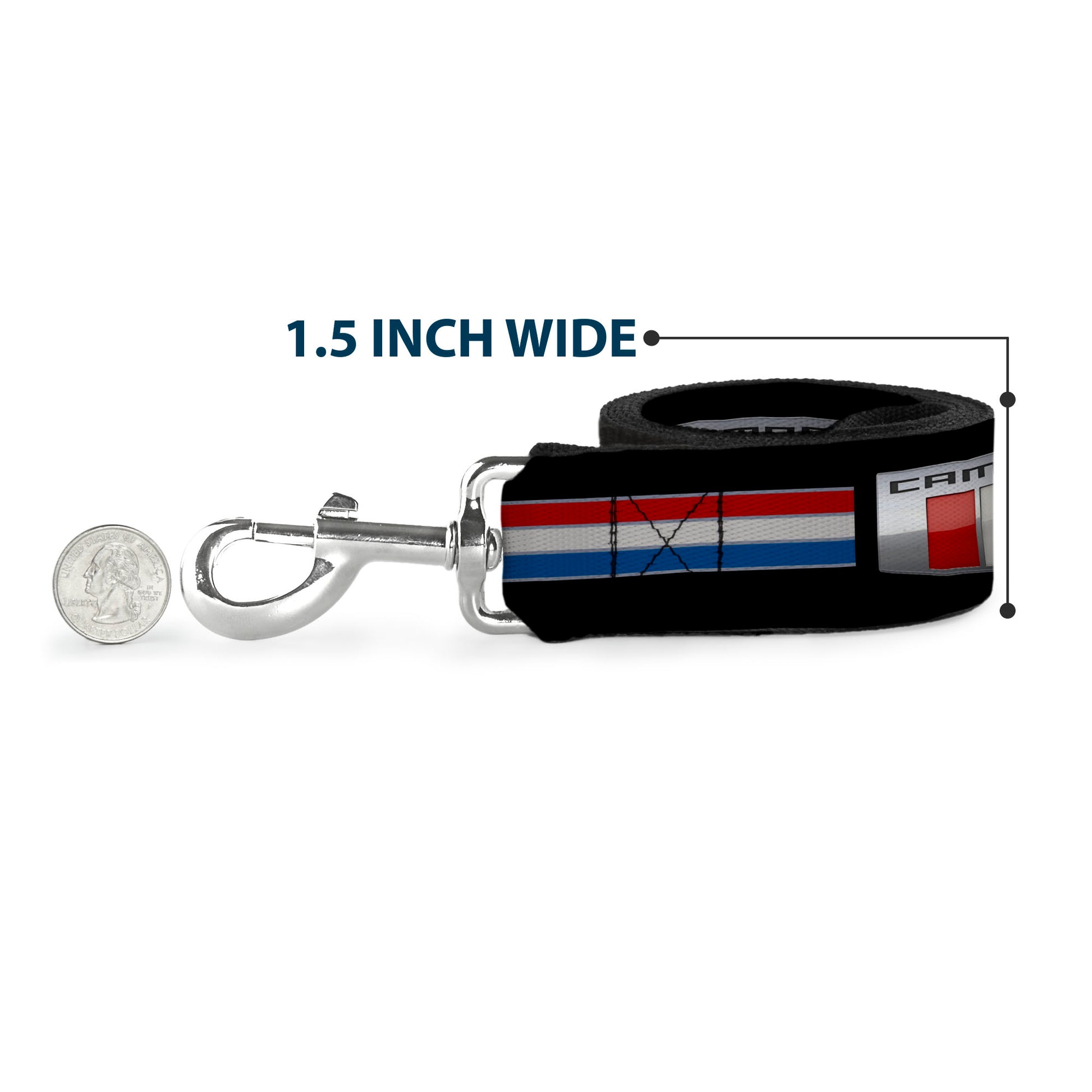Dog Leash - CAMARO Six Badge/Stripe Black/Silver/Red/White/Blue Dog Leashes GM General Motors