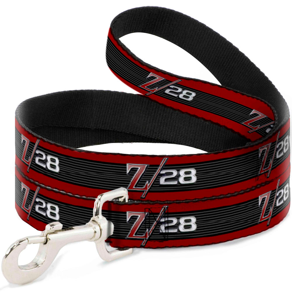 Dog Leash - 1969 Camaro Z/28 Emblem/Stripe Red/Black/Gray/Silver Dog Leashes GM General Motors
