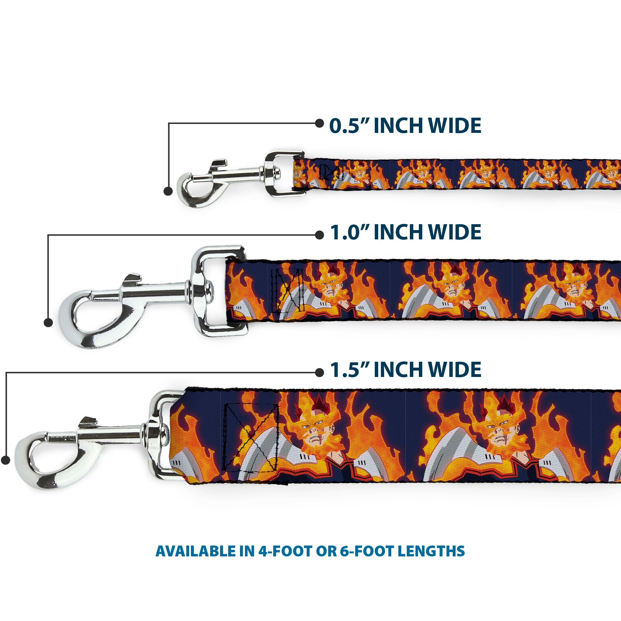 Dog Leash - My Hero Academia Flame Hero Endeavor Pose Blue Dog Leashes My Hero Academia