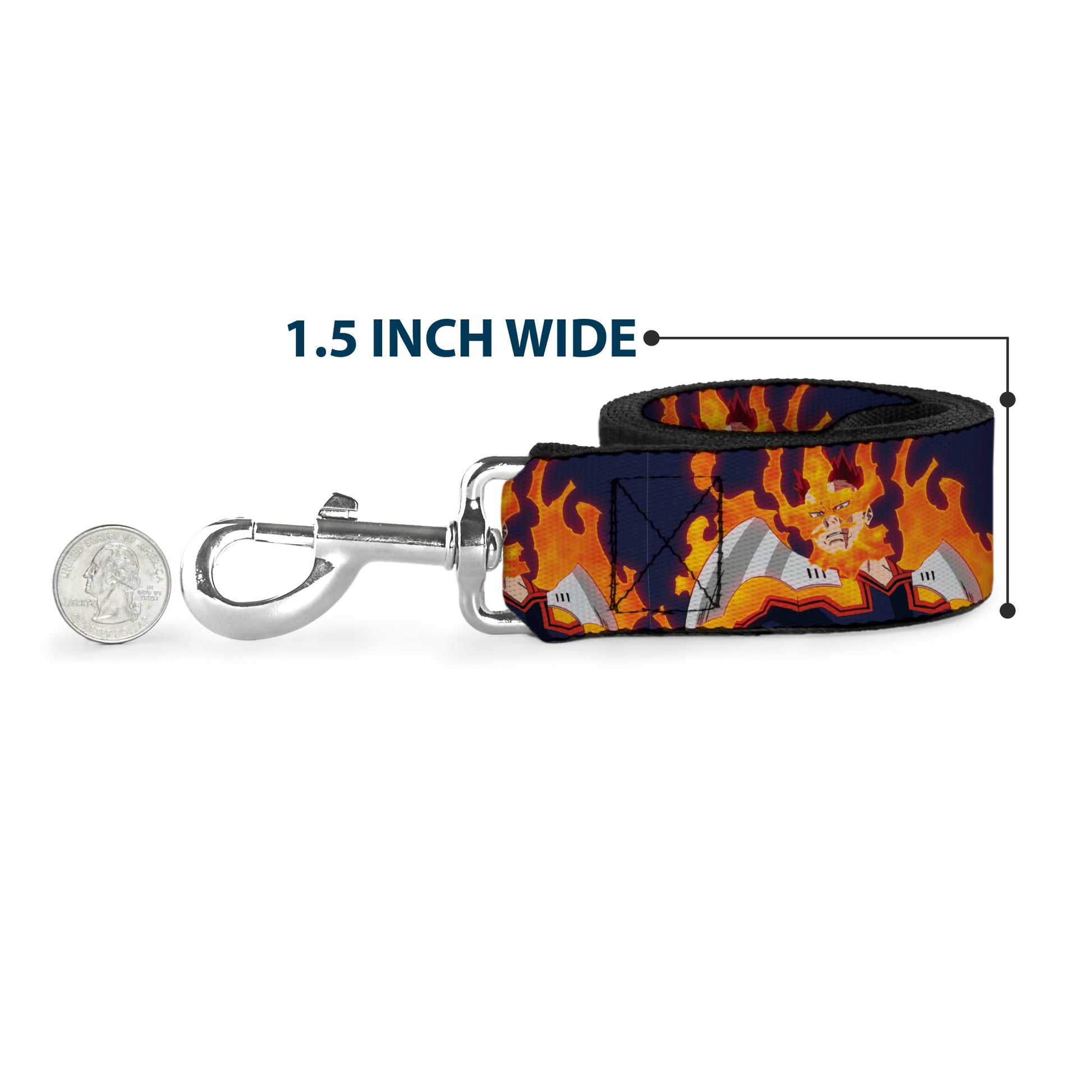 Dog Leash - My Hero Academia Flame Hero Endeavor Pose Blue Dog Leashes My Hero Academia