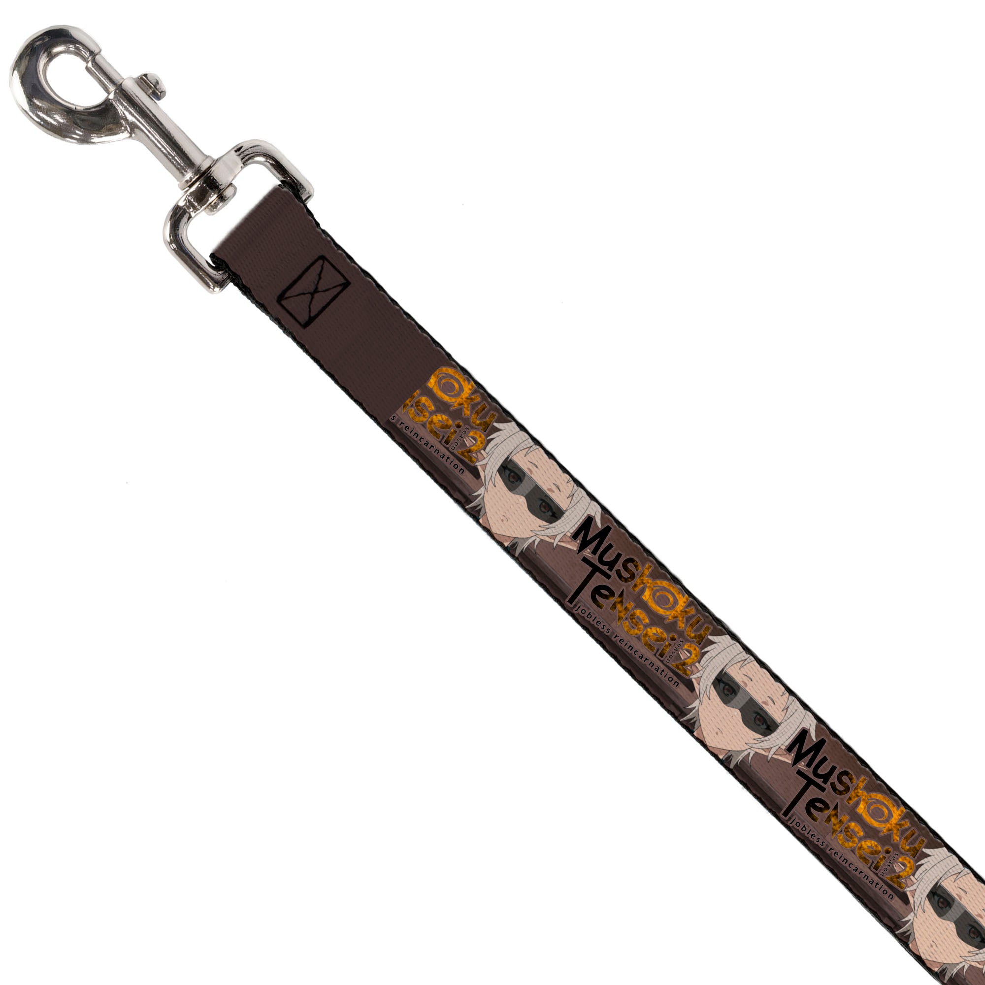 Dog Leash - MUSHOKU TENSEI Sylphiette Fitz Guard Pose and Title Logo Browns Dog Leashes Mushoku Tensei Jobless Reincarnation