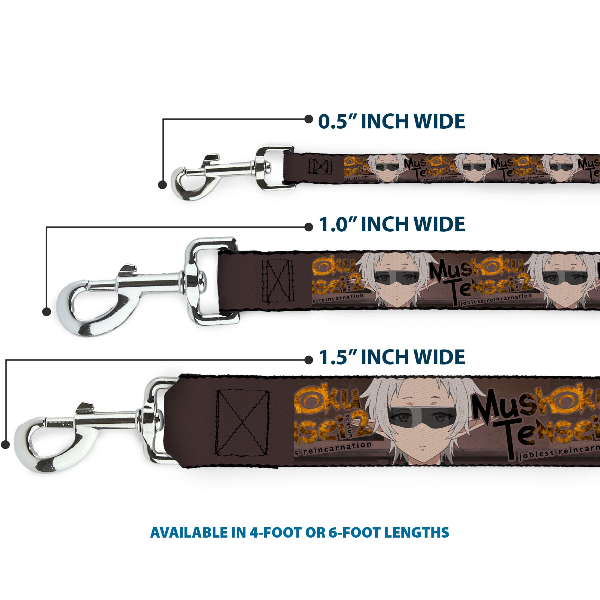 Dog Leash - MUSHOKU TENSEI Sylphiette Fitz Guard Pose and Title Logo Browns Dog Leashes Mushoku Tensei Jobless Reincarnation