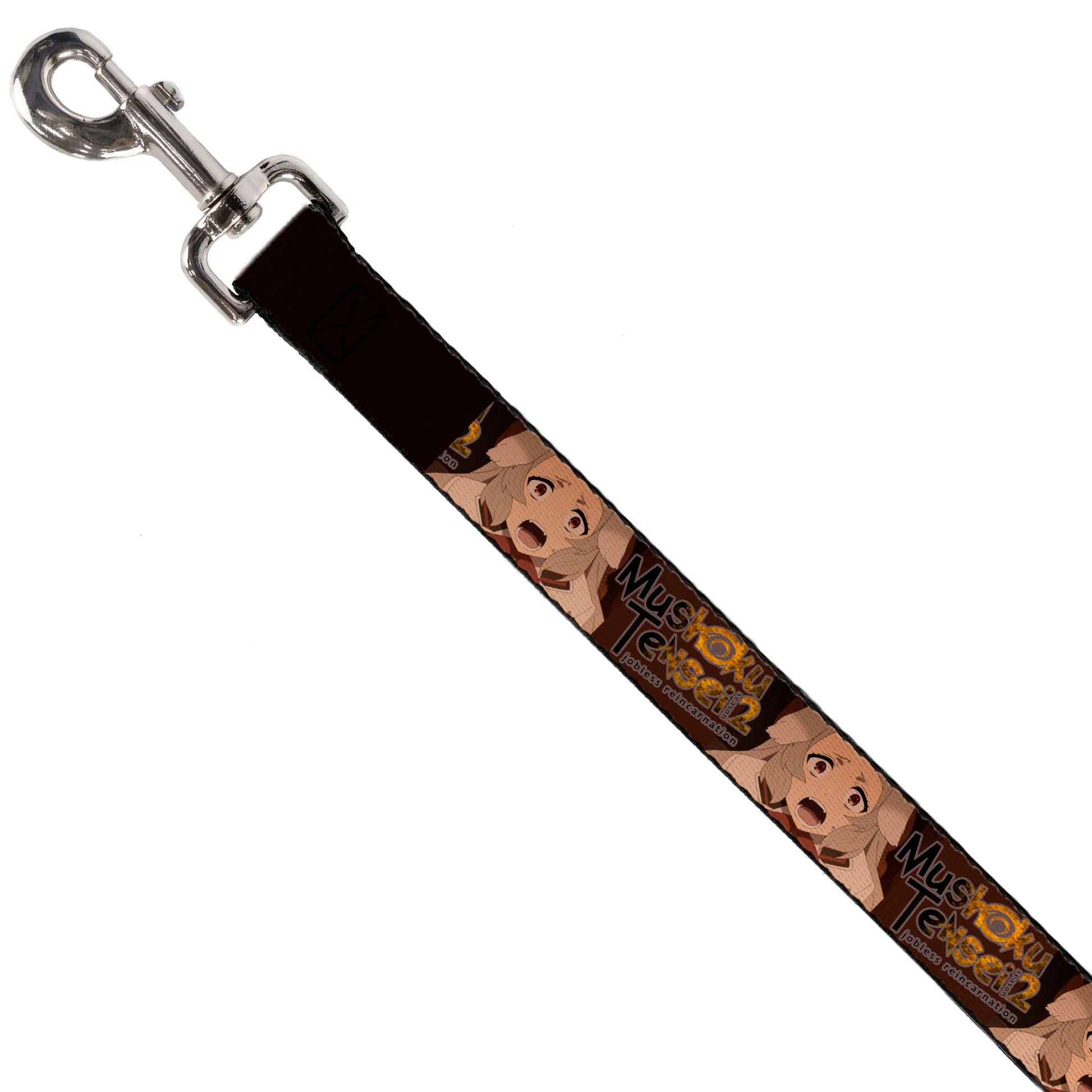 Dog Leash - MUSHOKU TENSEI Pursena Adoldia Pose and Title Logo Browns Dog Leashes Mushoku Tensei Jobless Reincarnation