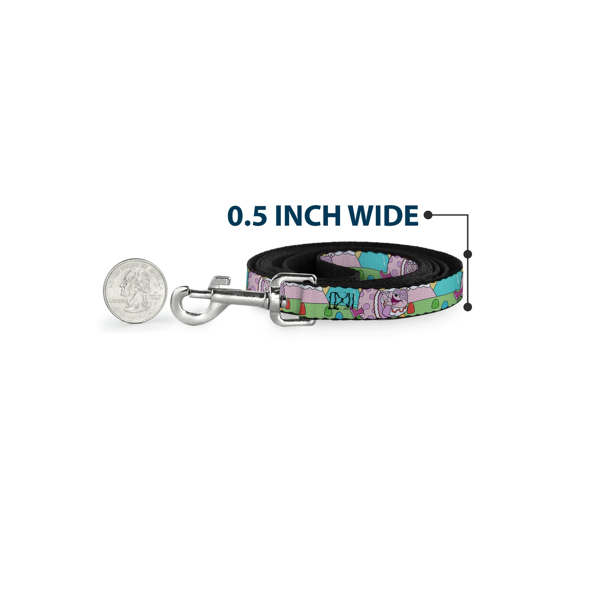 Dog Leash - Candy Land Jolly Laughing Pose and Gum Drops Multi Color Dog Leashes Candy Land
