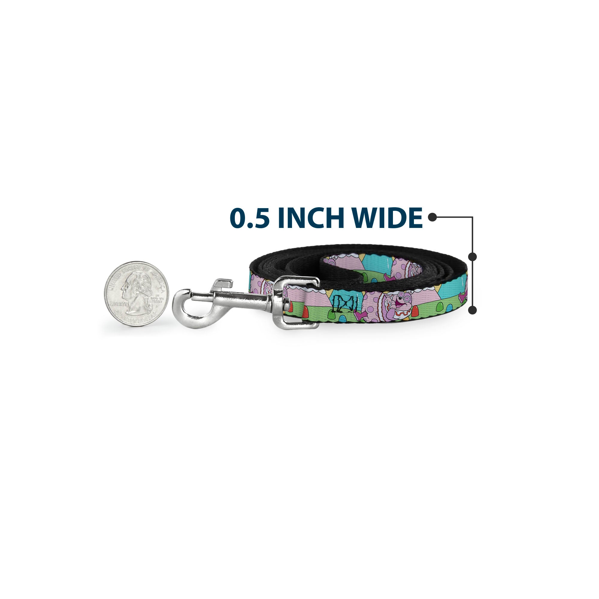 Dog Leash - Candy Land Jolly Laughing Pose and Gum Drops Multi Color Dog Leashes Candy Land