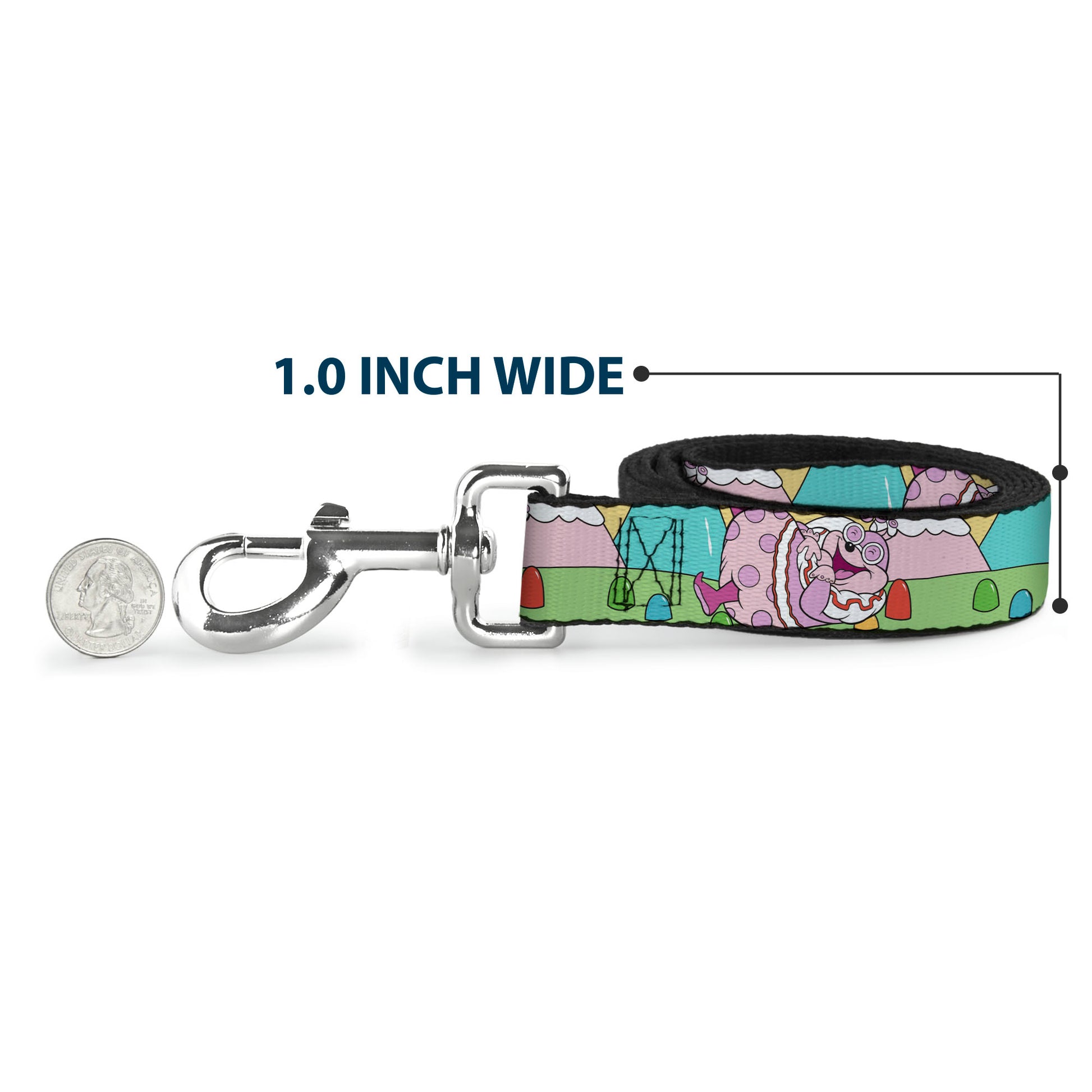 Dog Leash - Candy Land Jolly Laughing Pose and Gum Drops Multi Color Dog Leashes Candy Land