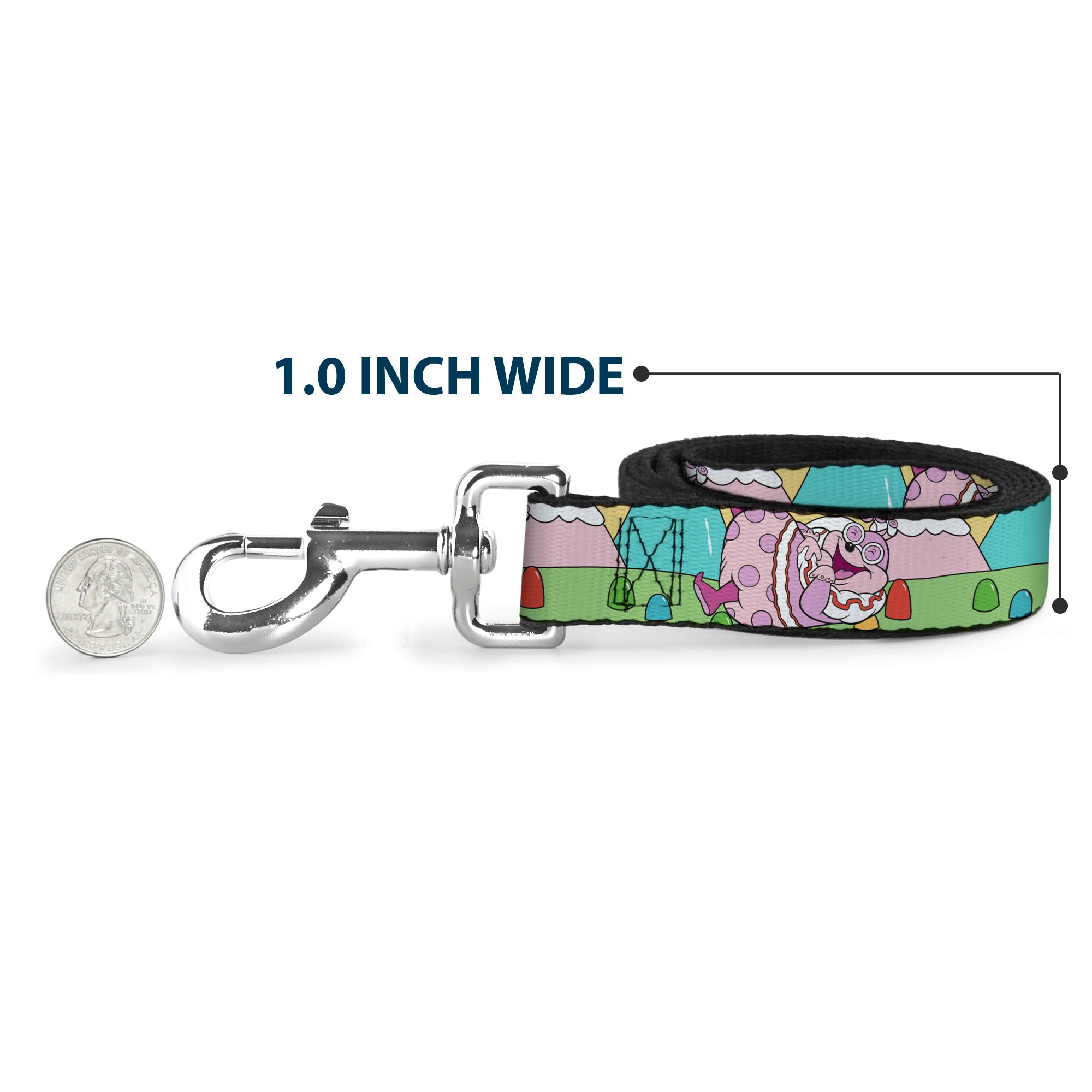 Dog Leash - Candy Land Jolly Laughing Pose and Gum Drops Multi Color Dog Leashes Candy Land