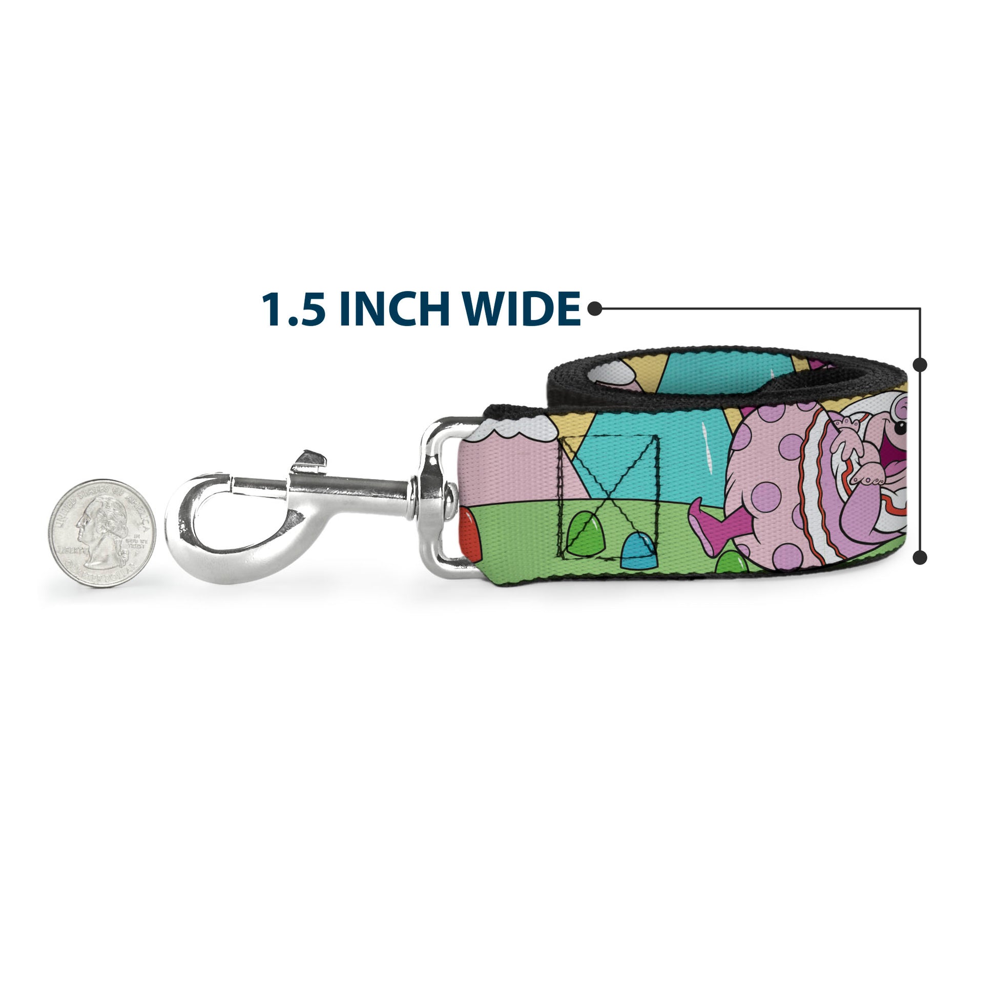 Dog Leash - Candy Land Jolly Laughing Pose and Gum Drops Multi Color Dog Leashes Candy Land