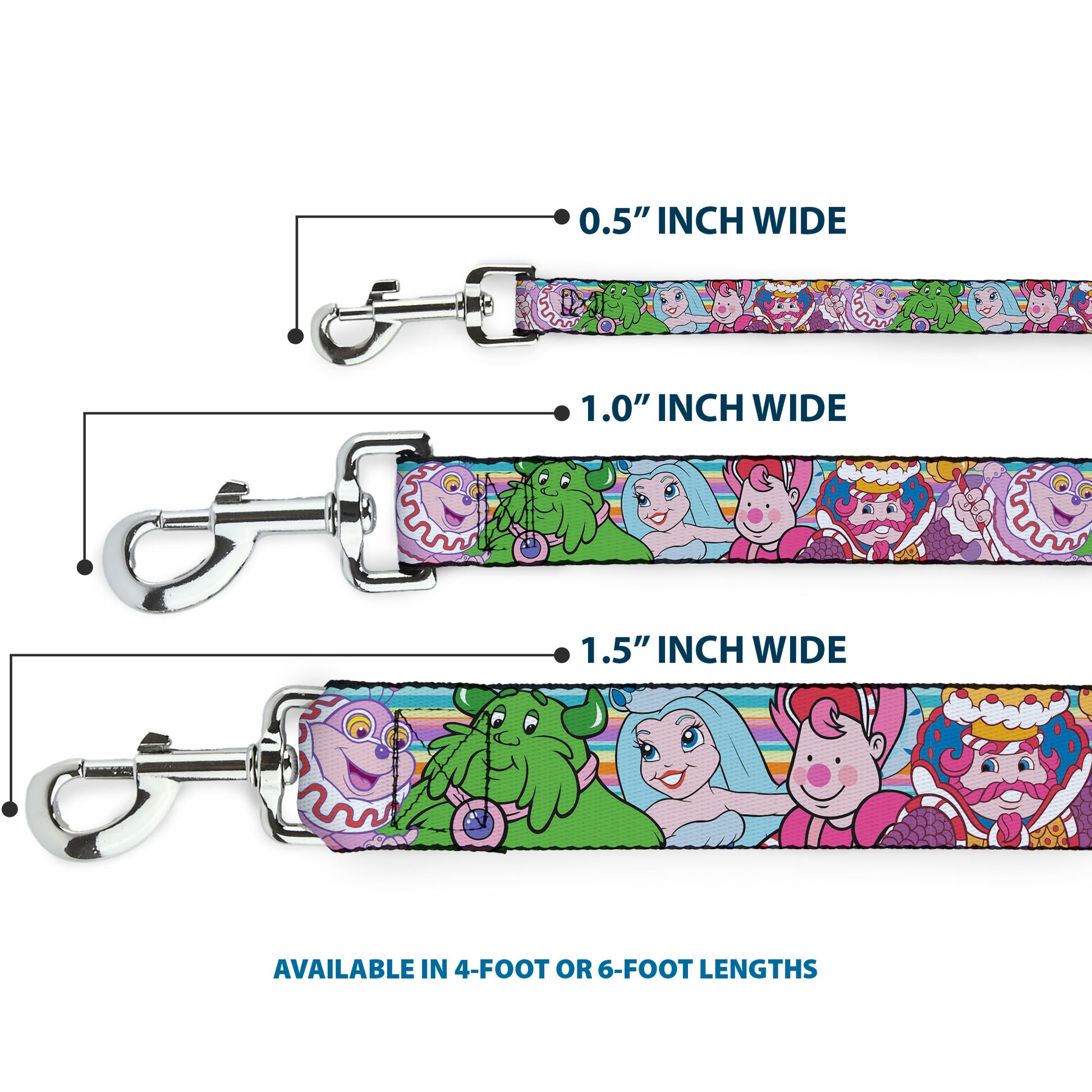Dog Leash - Candy Land Character Lineup Stripe Multi Color Dog Leashes Candy Land