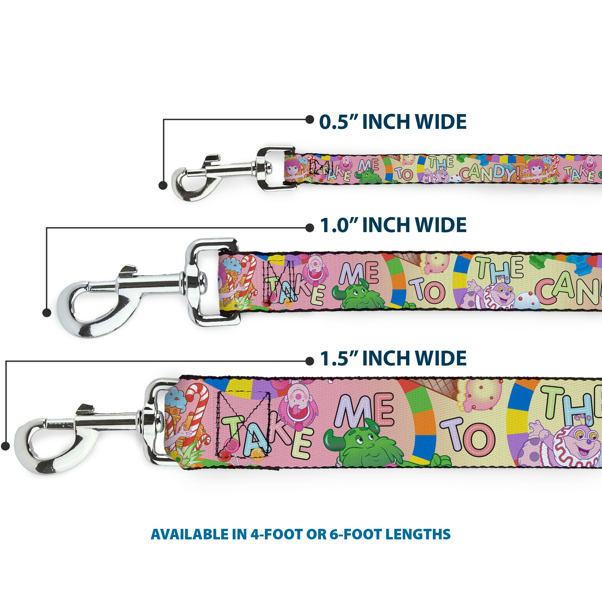 Dog Leash - Candy Land TAKE ME TO THE CANDY Character Collage Multi Color Dog Leashes Candy Land