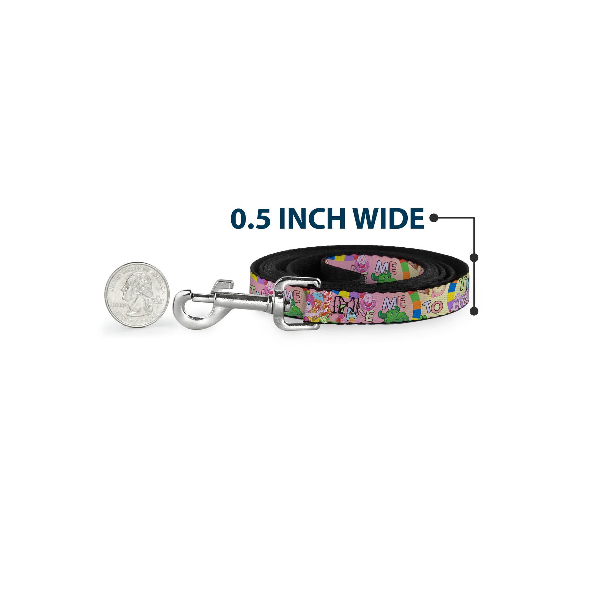 Dog Leash - Candy Land TAKE ME TO THE CANDY Character Collage Multi Color Dog Leashes Candy Land