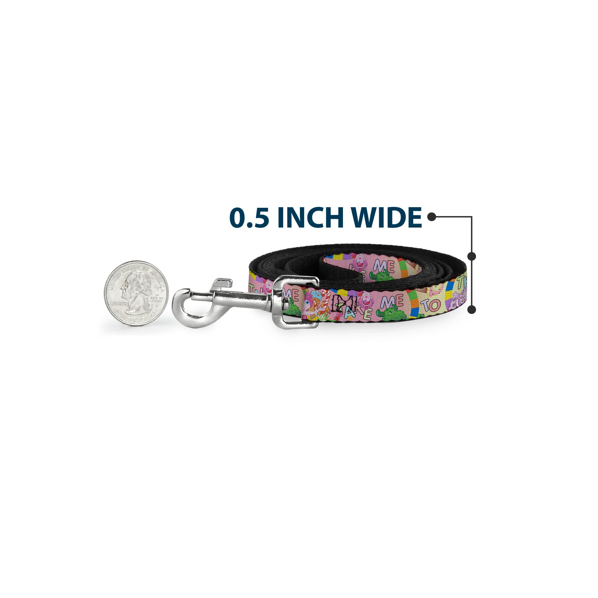 Dog Leash - Candy Land TAKE ME TO THE CANDY Character Collage Multi Color Dog Leashes Candy Land