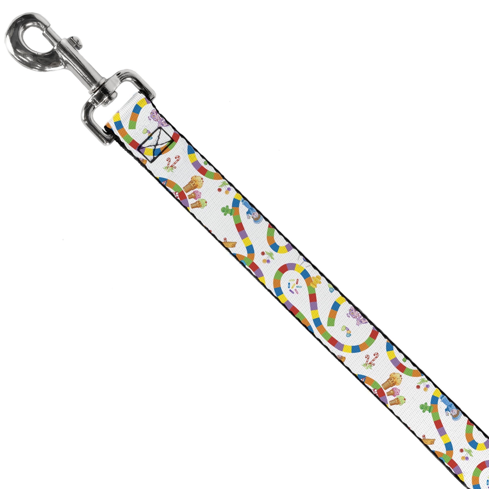 Dog Leash - Candy Land Game Board Path Characters and Icons White/Multi Color Dog Leashes Candy Land