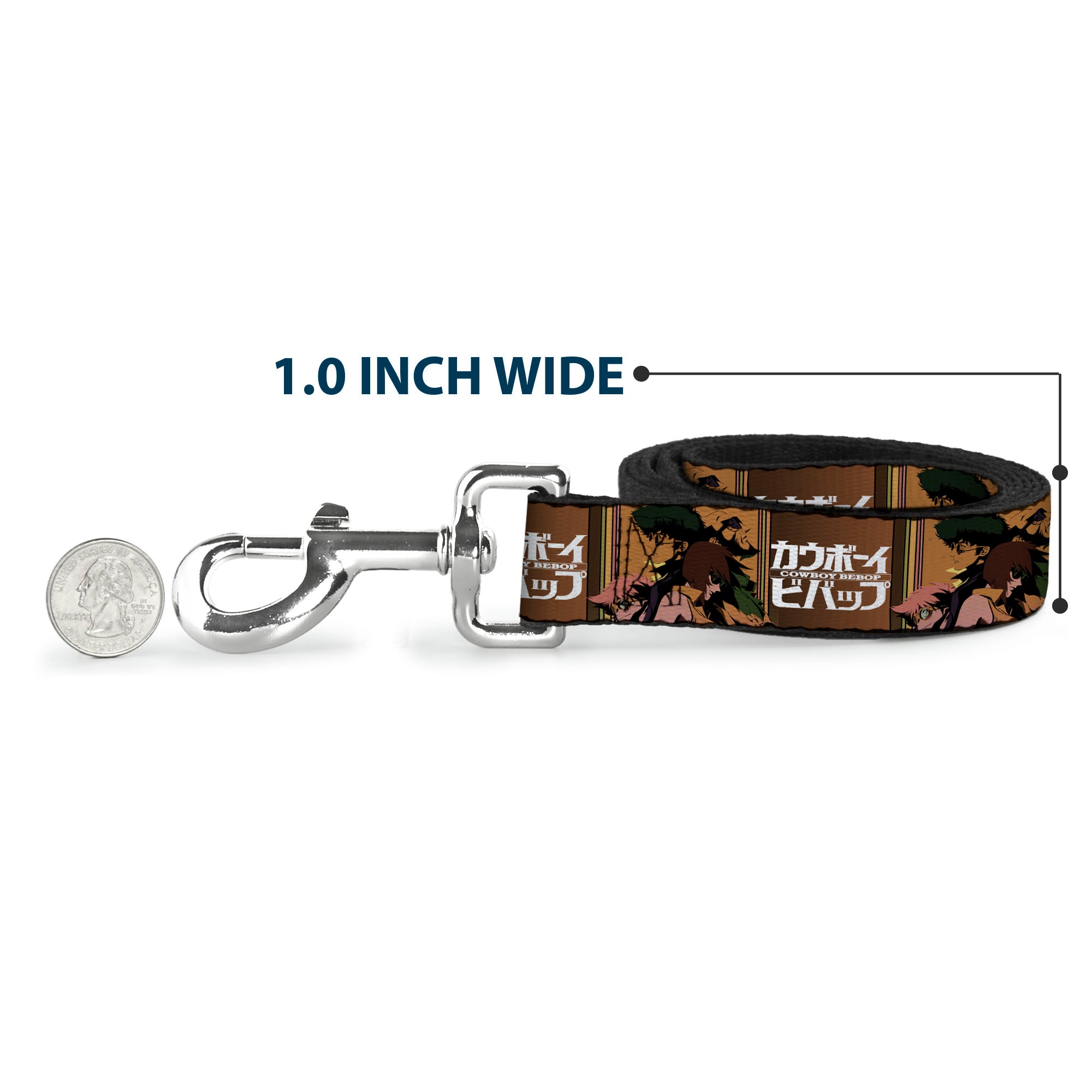 Dog Leash - COWBOY BEBOP Crew Group Pose and Title Logo Blocks Dog Leashes Cowboy Bebop