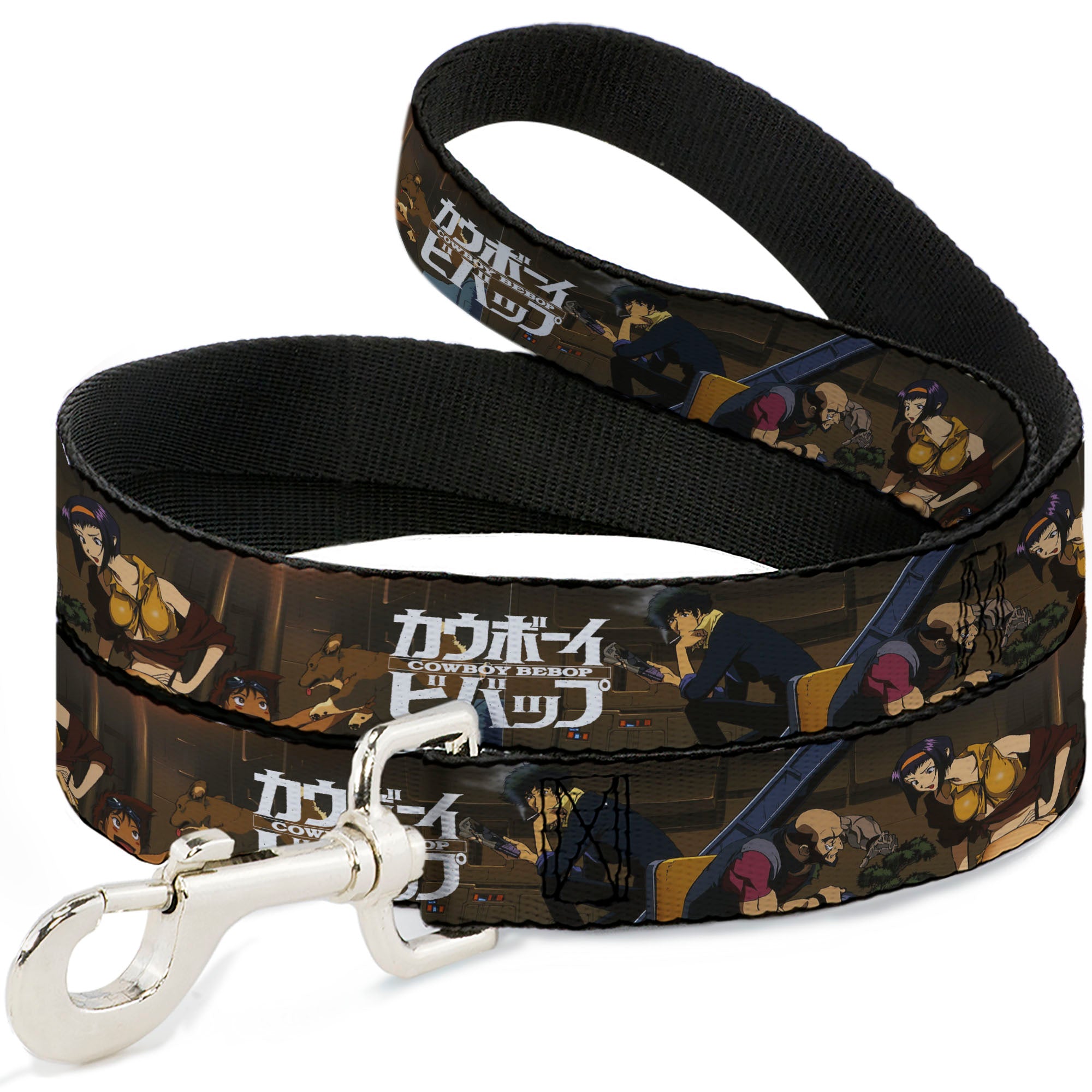 Dog Leash - COWBOY BEBOP Jet Black and Crew Bonsai Tree Scene and Title Logo Dog Leashes Cowboy Bebop