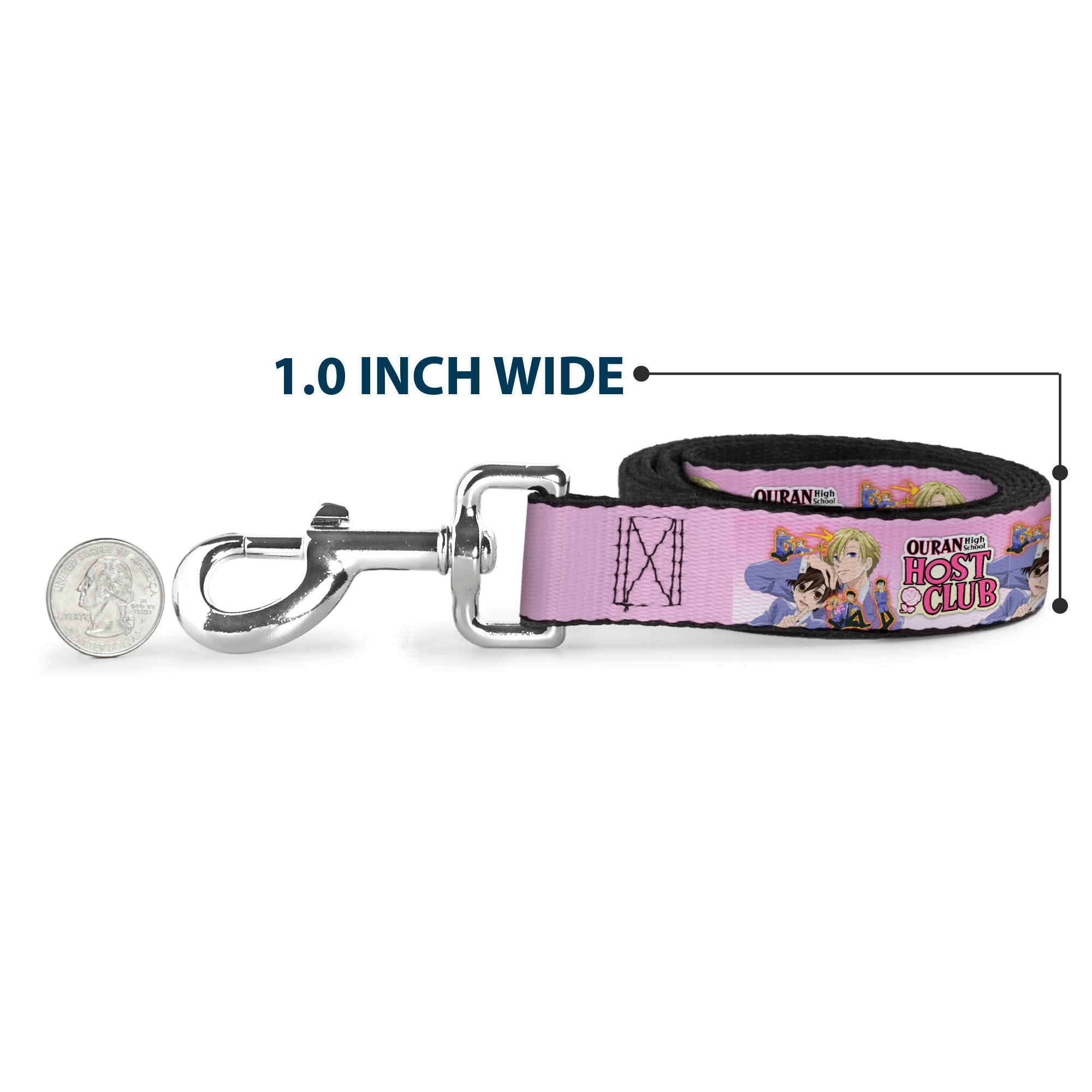 Dog Leash - OURAN HIGH SCHOOL Character Group Pose and Title Logo Pinks Dog Leashes Ouran High School Host Club