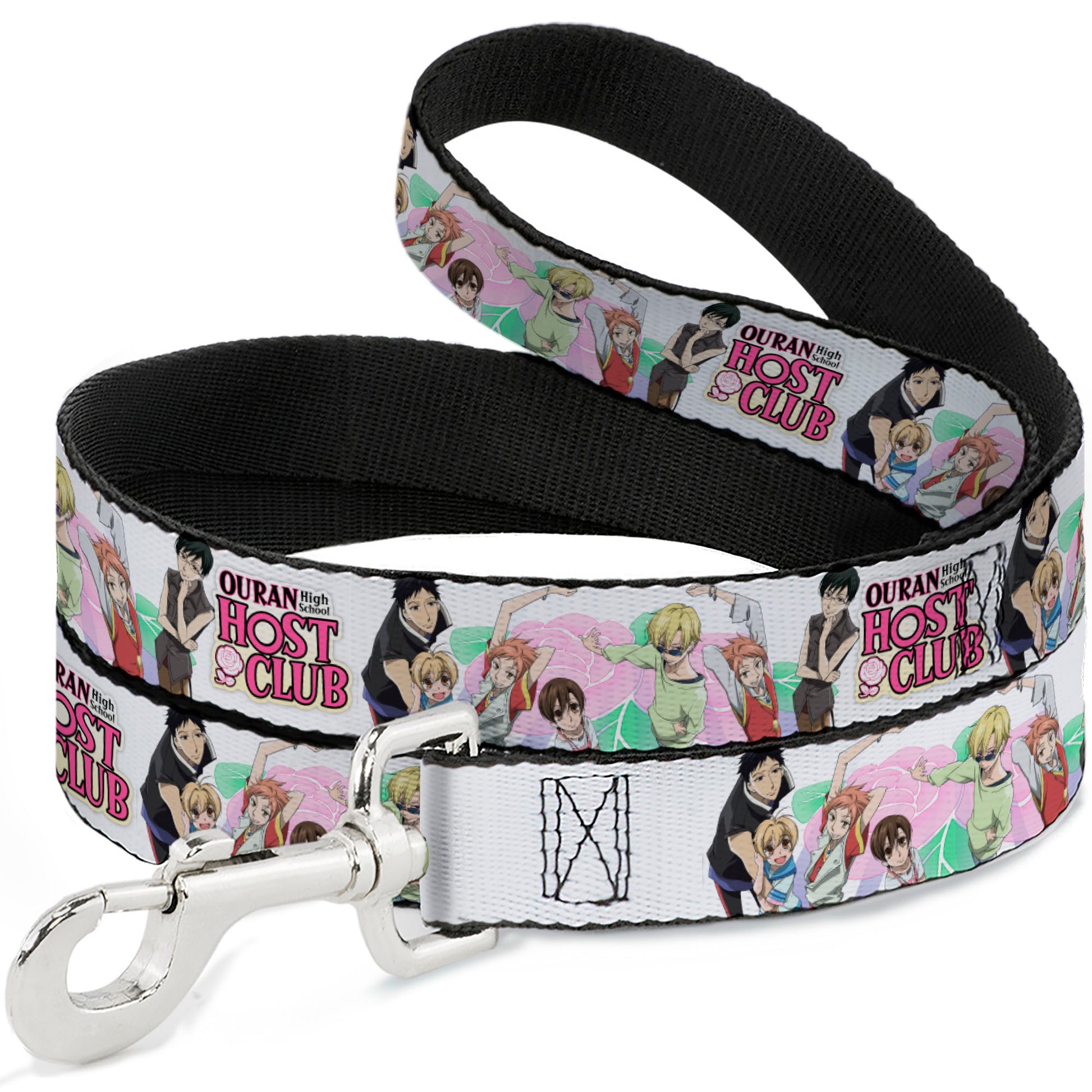 Dog Leash - OURAN HIGH SCHOOL Seven Character Group Pose and Title Logo White Dog Leashes Ouran High School Host Club