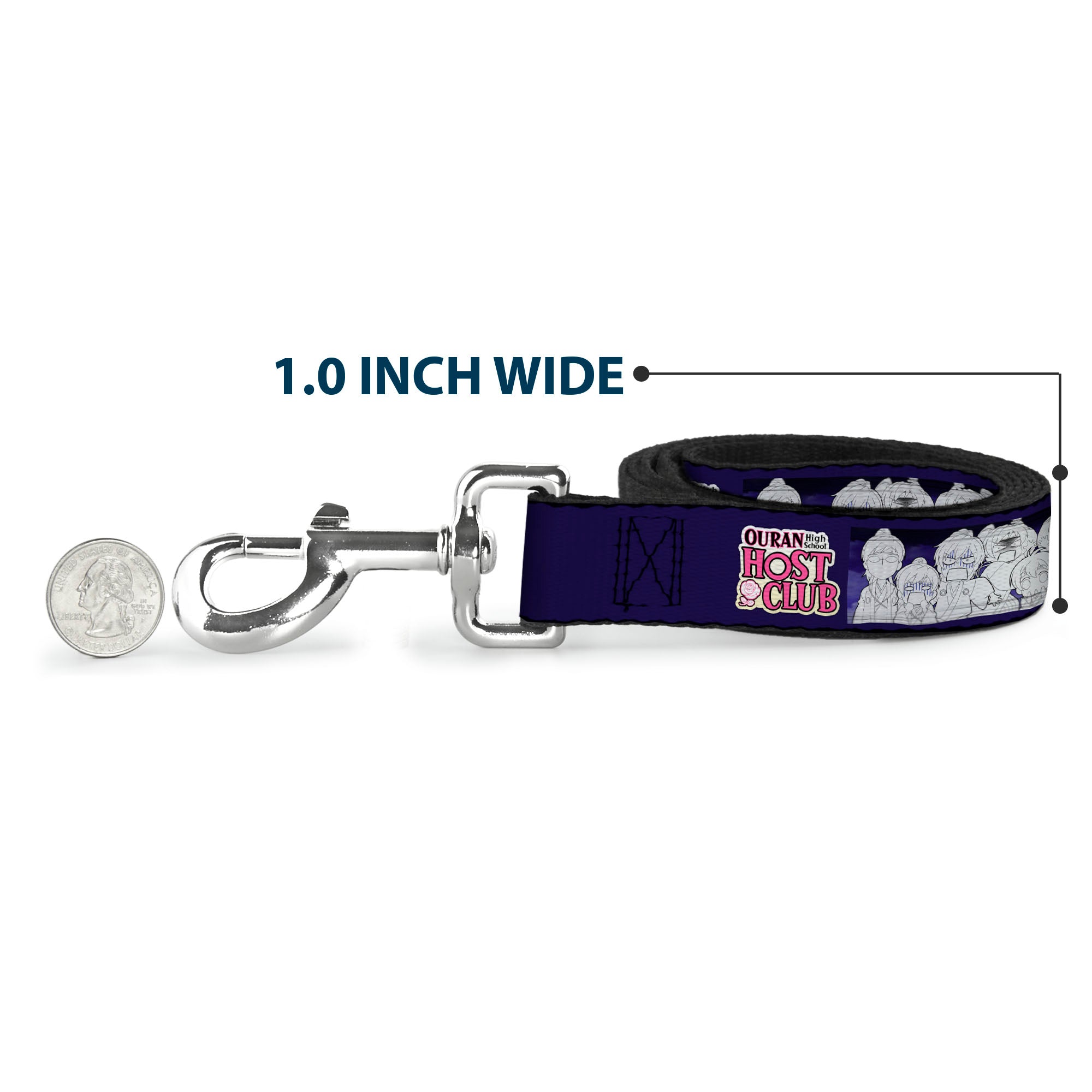 Dog Leash - OURAN HIGH SCHOOL HOST CLUB Character Doodle and Title Logo Violet Dog Leashes Ouran High School Host Club