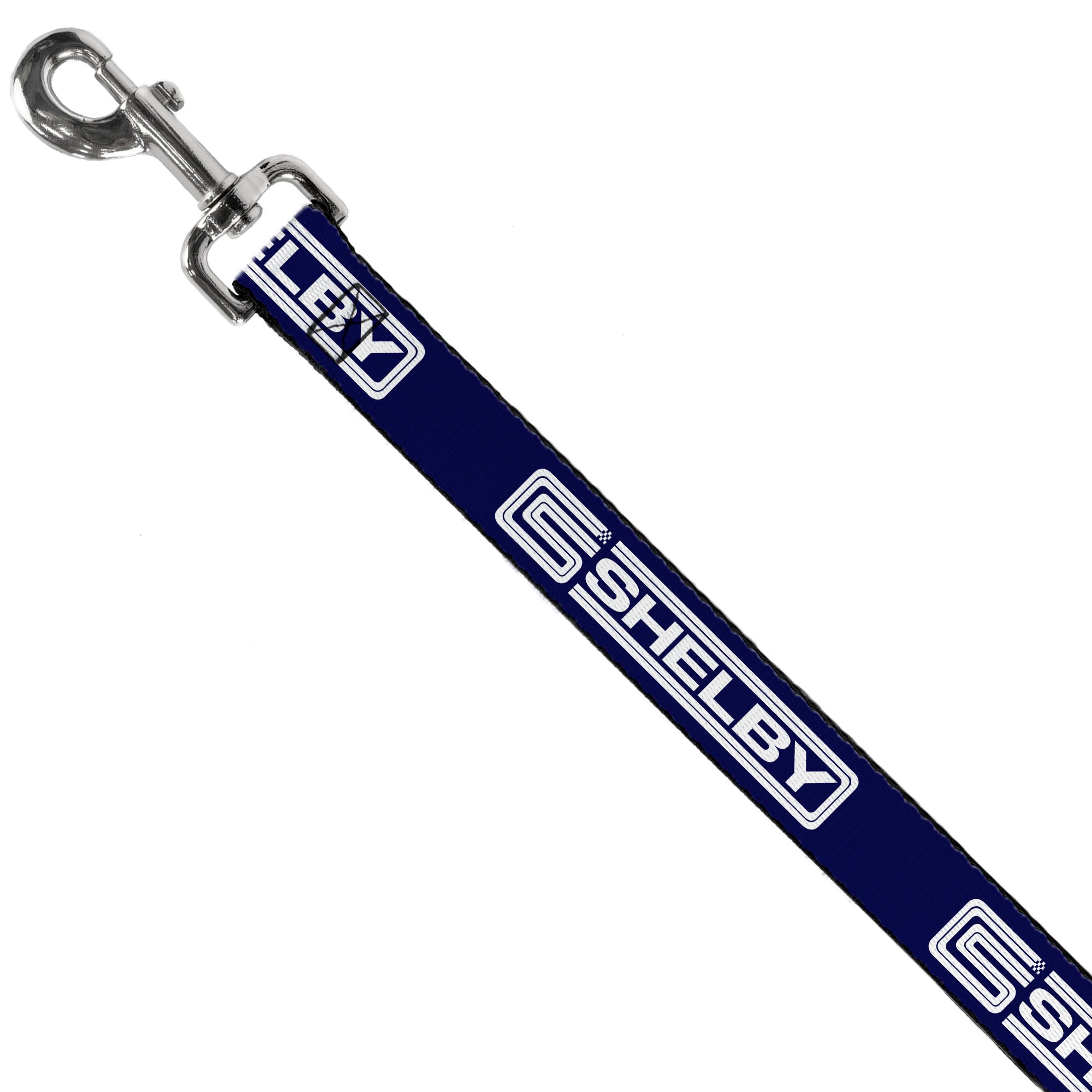 Dog Leash - Carroll Shelby CS SHELBY Racing Logo Block Navy/White Dog Leashes Shelby