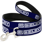 Dog Leash - Carroll Shelby CS SHELBY Racing Logo Block Navy/White Dog Leashes Shelby