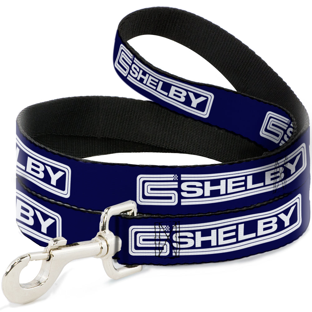 Dog Leash - Carroll Shelby CS SHELBY Racing Logo Block Navy/White Dog Leashes Shelby