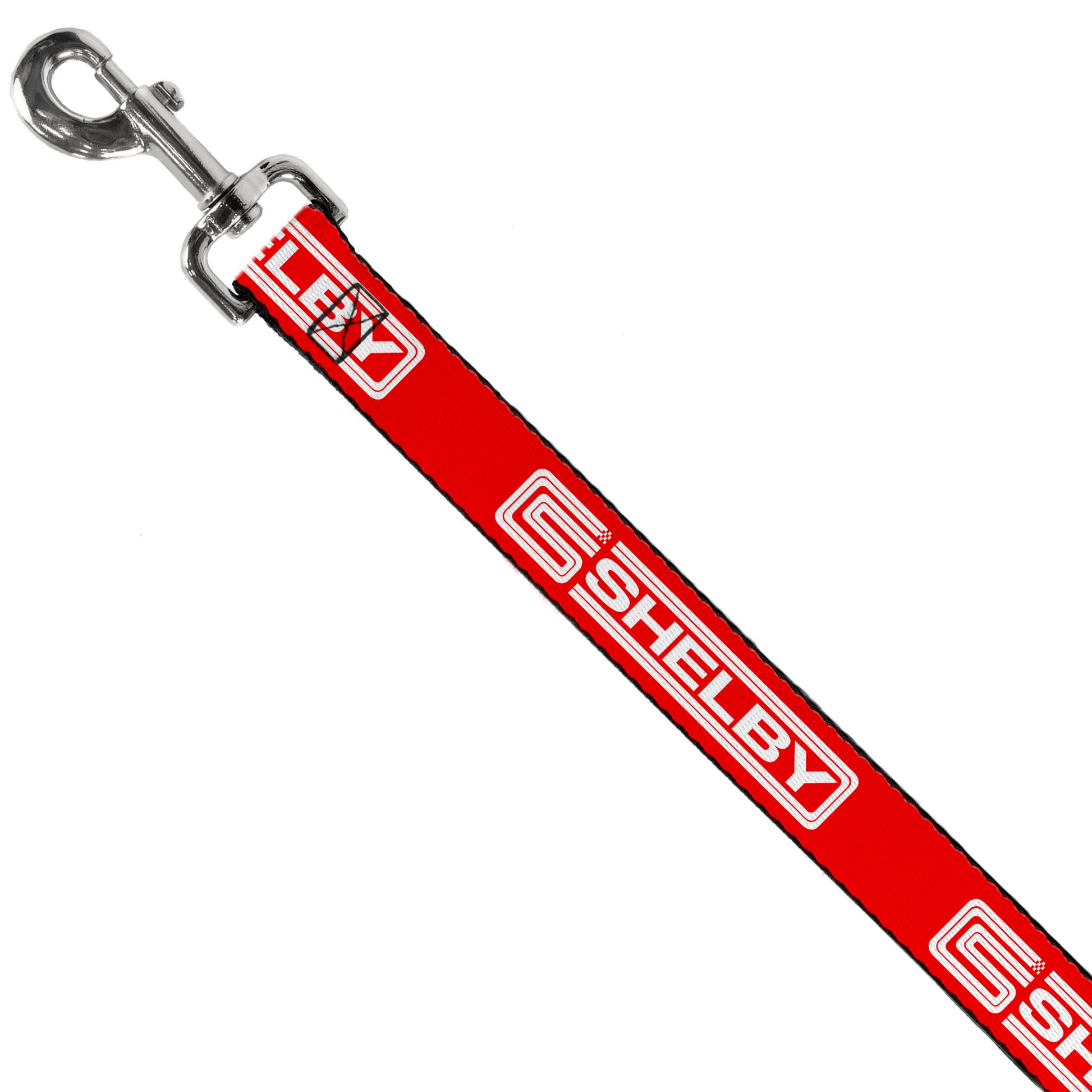 Dog Leash - Carroll Shelby CS SHELBY Racing Logo Block Red/White Dog Leashes Shelby