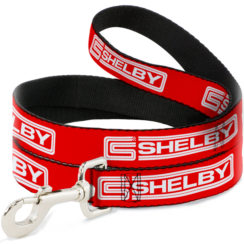 Dog Leash - Carroll Shelby CS SHELBY Racing Logo Block Red/White Dog Leashes Shelby