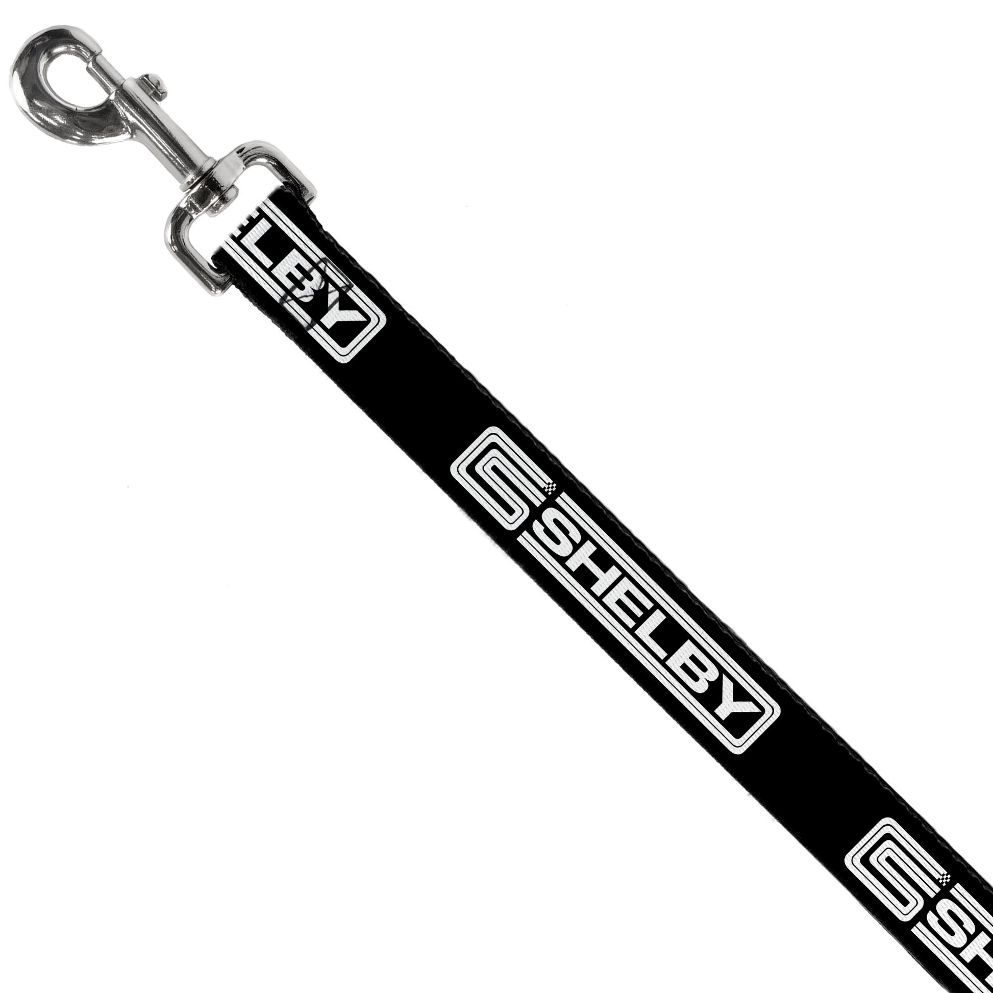 Dog Leash - Carroll Shelby CS SHELBY Racing Logo Block Black/White Dog Leashes Shelby