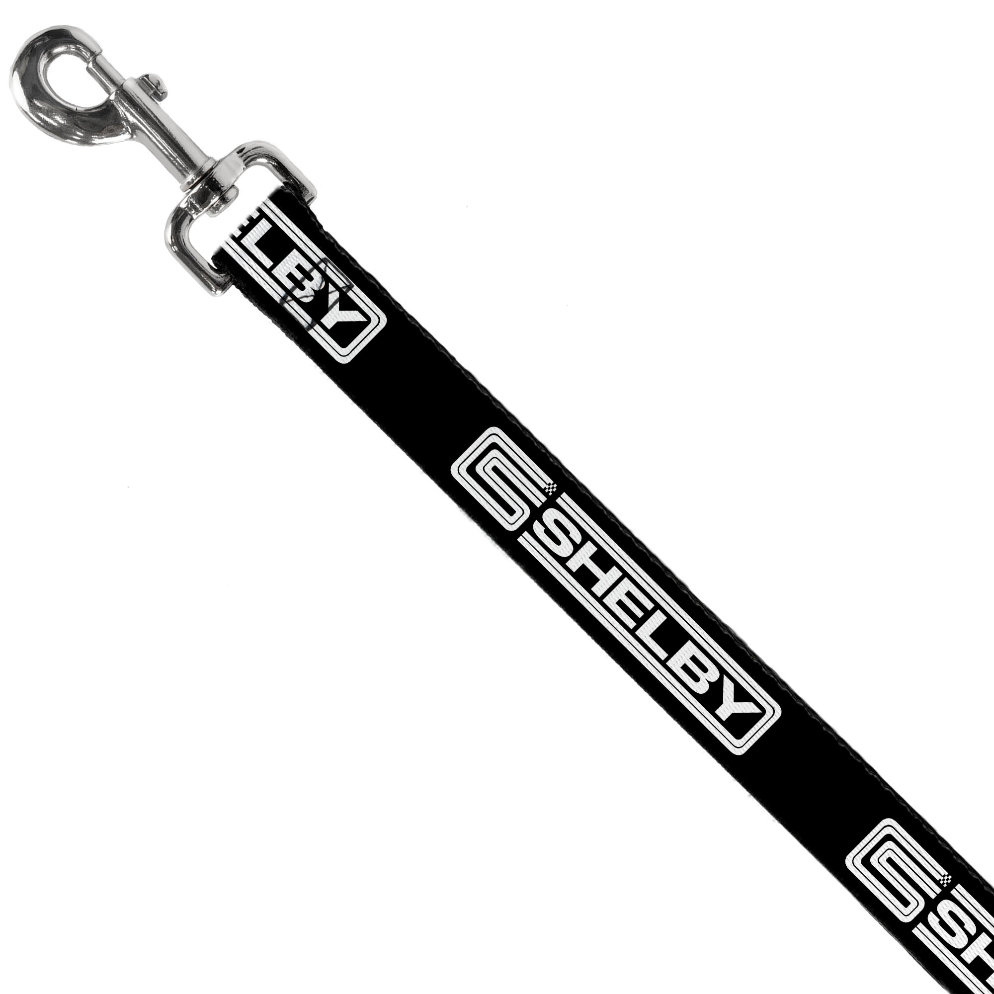 Dog Leash - Carroll Shelby CS SHELBY Racing Logo Block Black/White Dog Leashes Shelby
