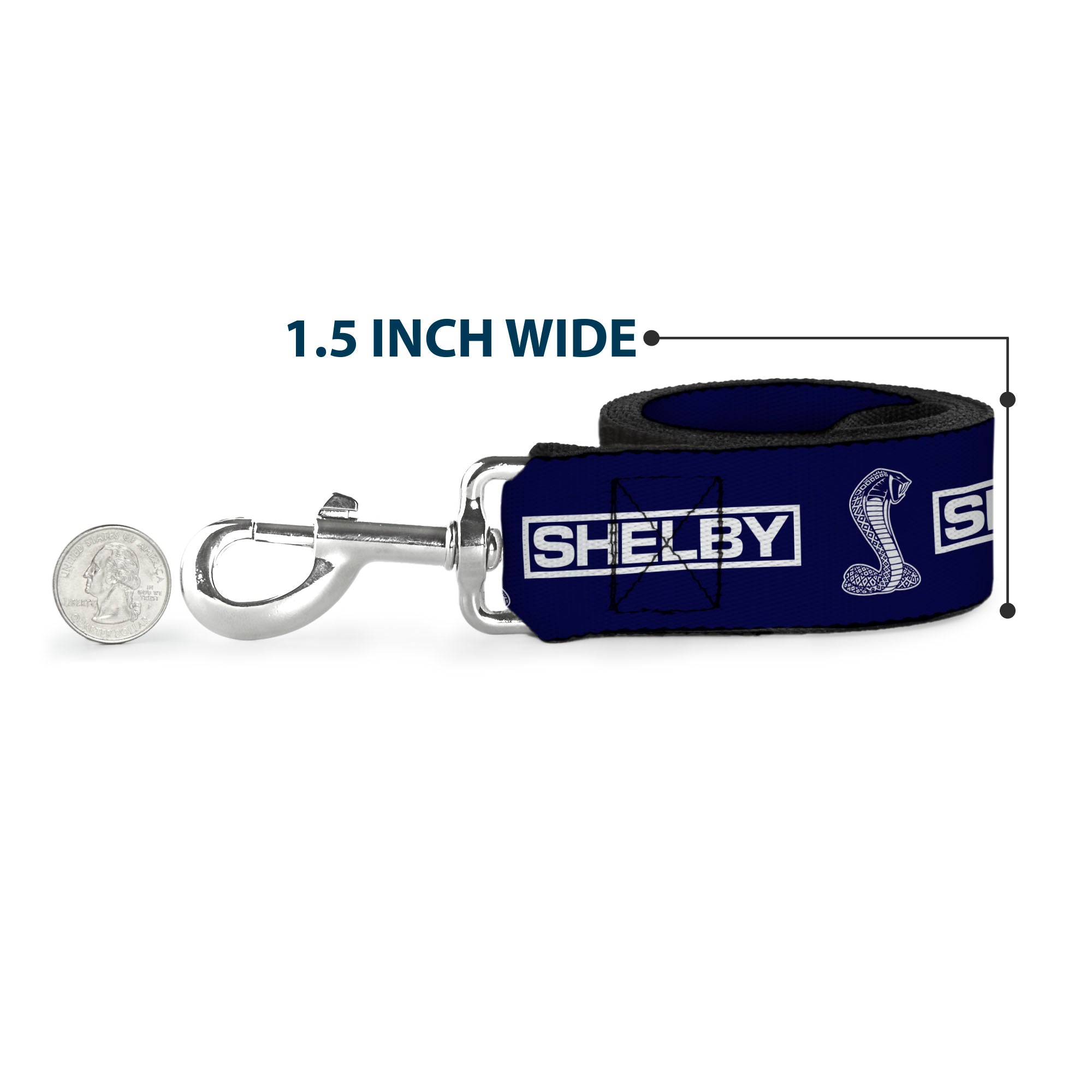 Dog Leash - SHELBY Box Logo and Super Snake Cobra Blue/White Dog Leashes Shelby