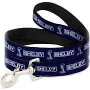 Dog Leash - SHELBY Box Logo and Super Snake Cobra Blue/White Dog Leashes Shelby