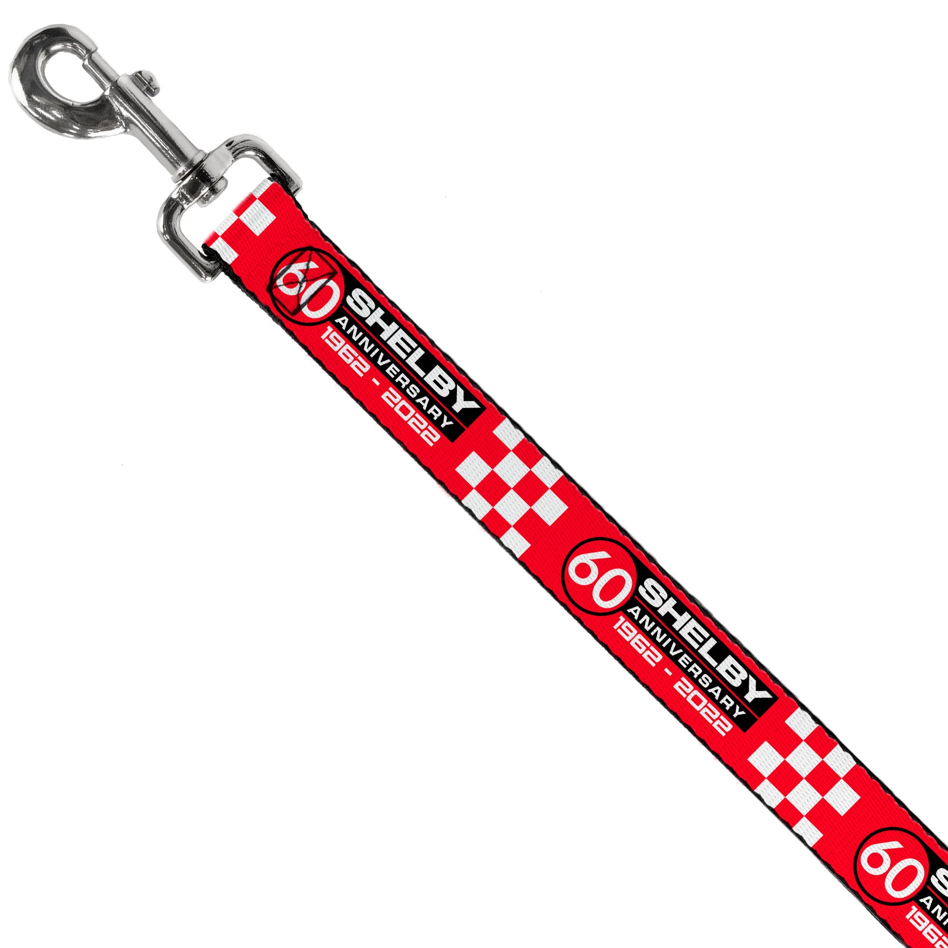 Dog Leash - SHELBY 60th ANNIVERSARY Checker Red/Black/White Dog Leashes Shelby