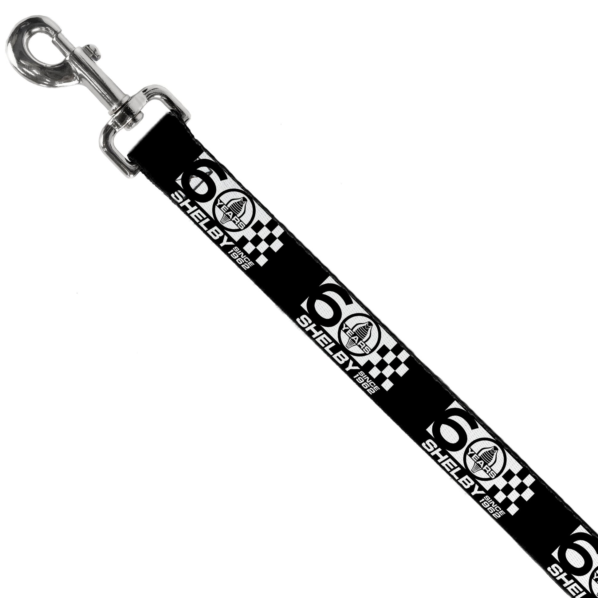 Dog Leash - SHELBY 60 YEARS SINCE 1962 Checker Black/White Dog Leashes Shelby